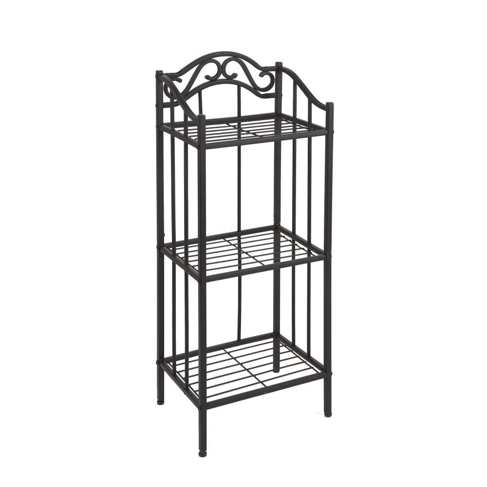 Organize It All Bronze 2-Tier Metal Freestanding Bathroom Shelf (25.25-in x  64.5-in x 10.25-in)