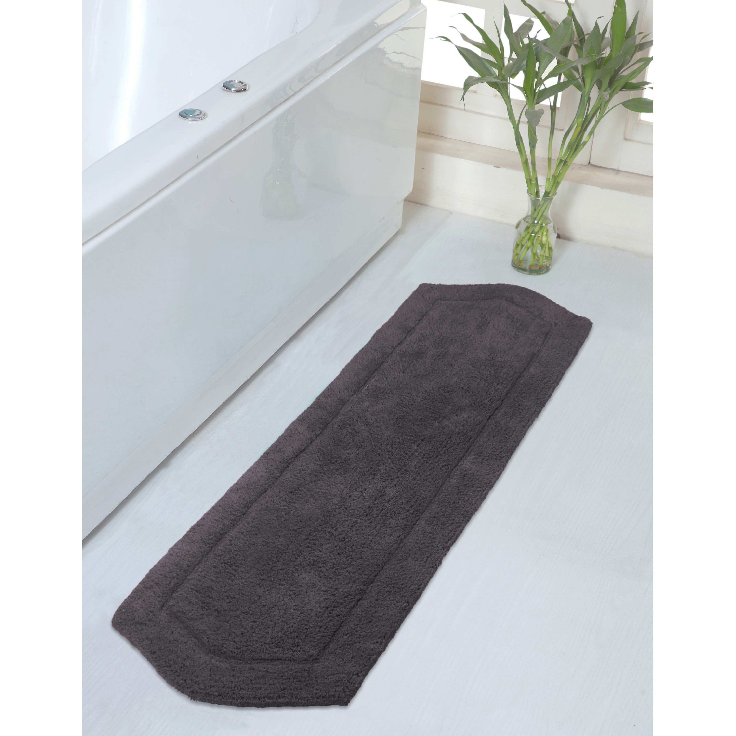 Home Weavers BWA2260GY Waterford 22-Inches x 60-Inches Gray Cotton Bath runner