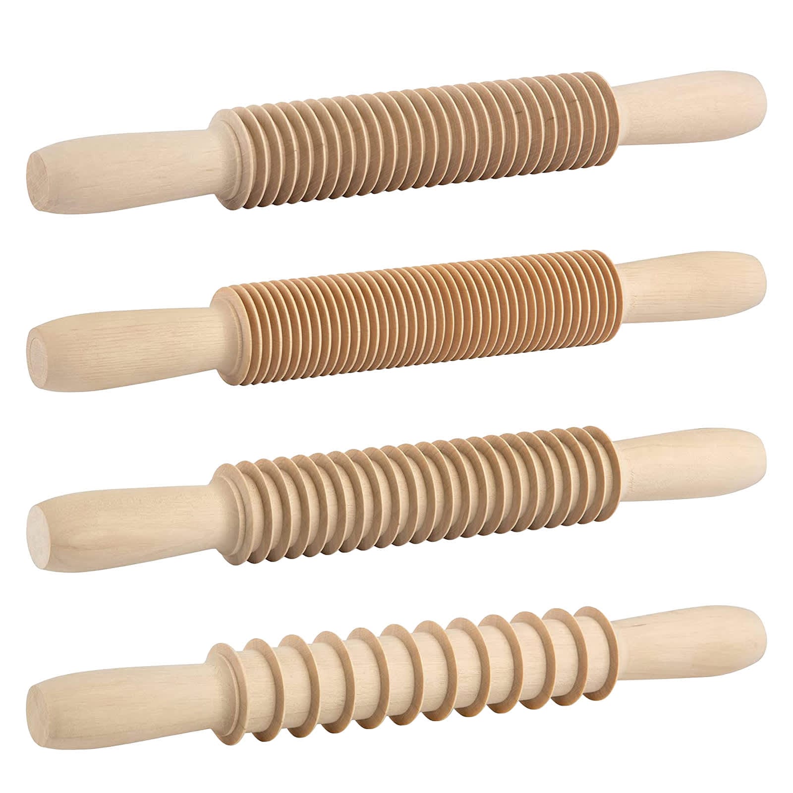 Kuchenprofi  Wooden Pasta Cutter Set of 4 Spaghetti Tagliatelle Fettuccine Pappardelle