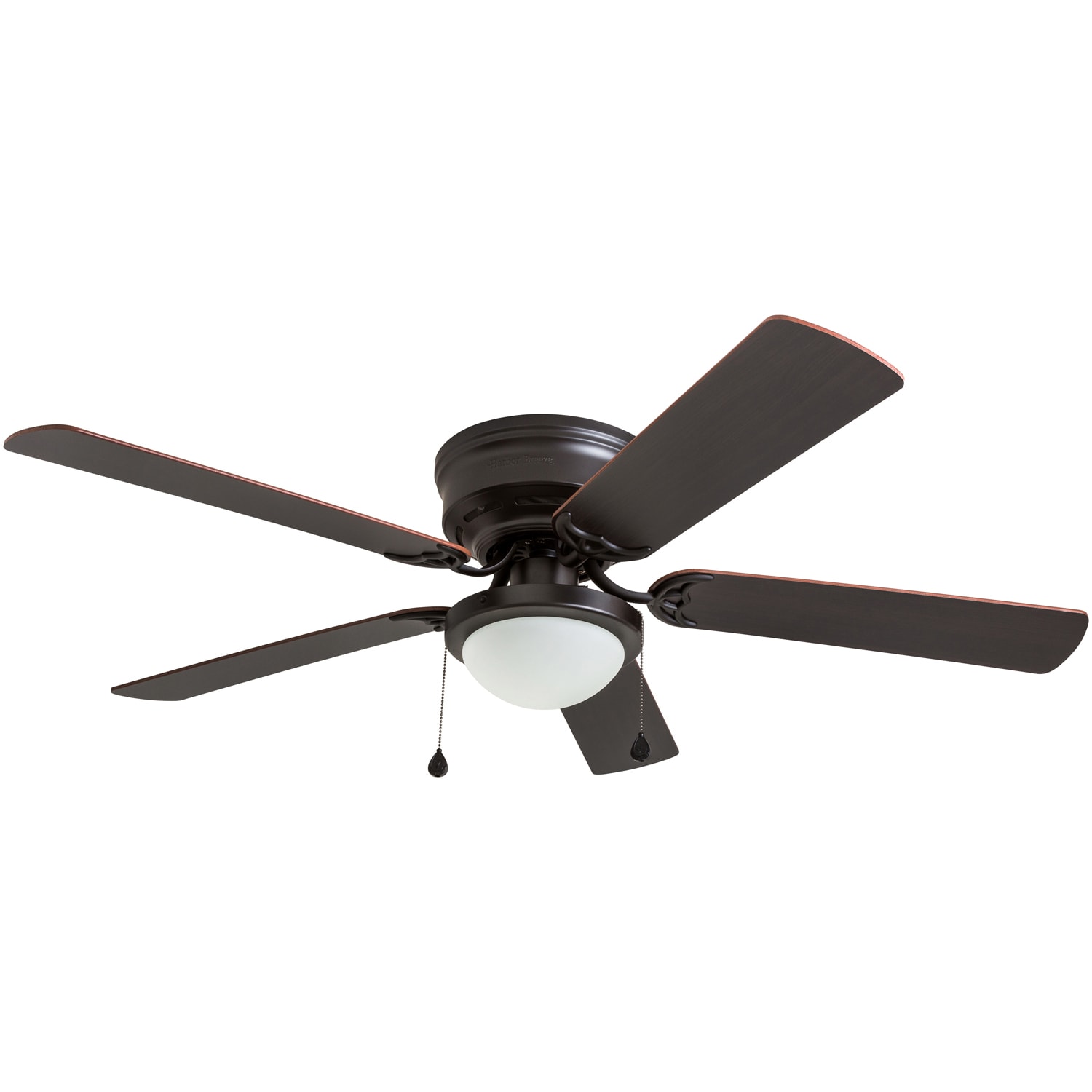 Harbor Breeze Armitage 52-in Bronze LED Indoor Flush Mount Ceiling Fan with Light (5-Blade) Ceiling at Lowes.com