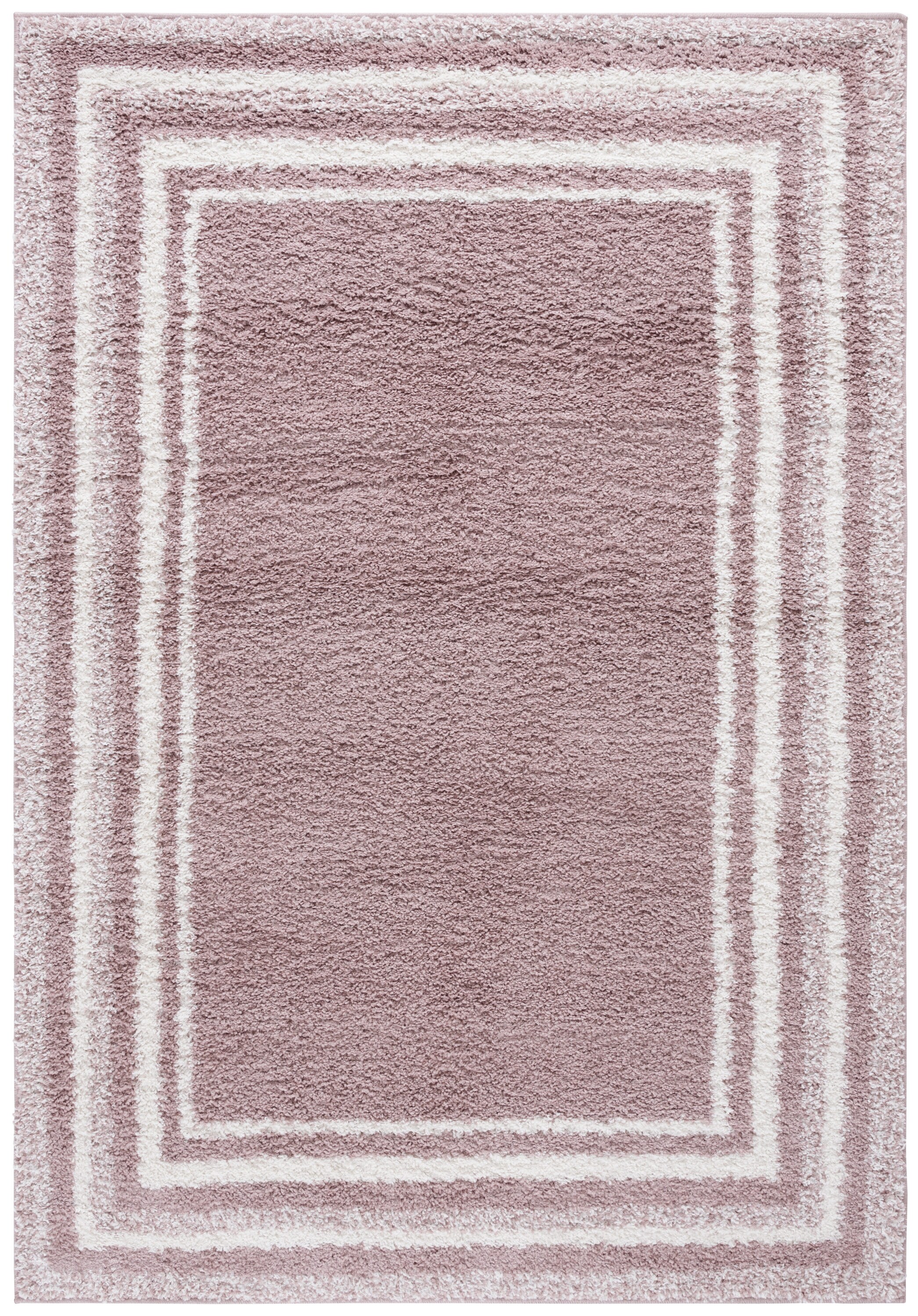 Safavieh BSP251U-5 5 x 8 (ft) Loomed Polyester/Polypropylene Pink/Ivory Rectangular Indoor Border Mid-Century Modern Area rug