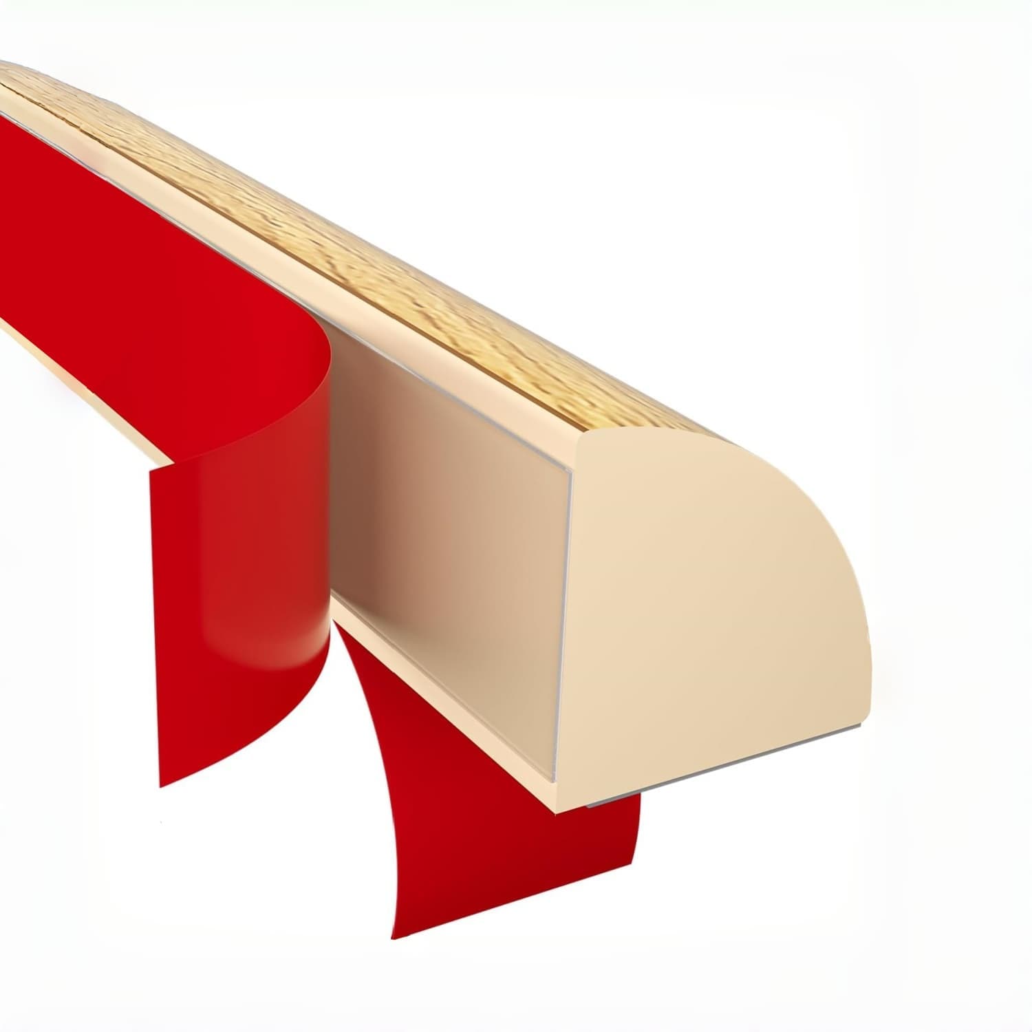 OGETFUUR 78in L 0.5in W 0.5in H Flexible Quarter Round Wood Grain Peel and Stick Rubber Trim Molding
