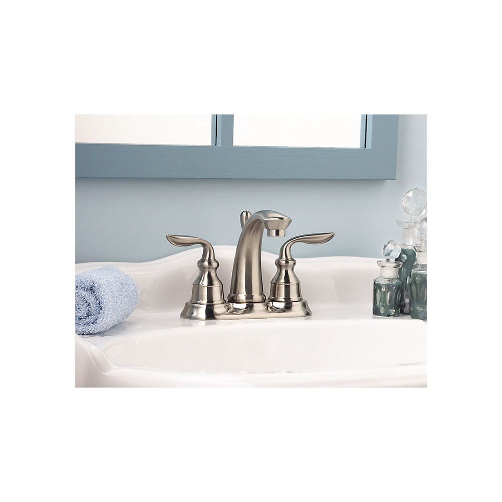 Pfister Avalon Brushed Nickel 4-in centerset 2-handle WaterSense