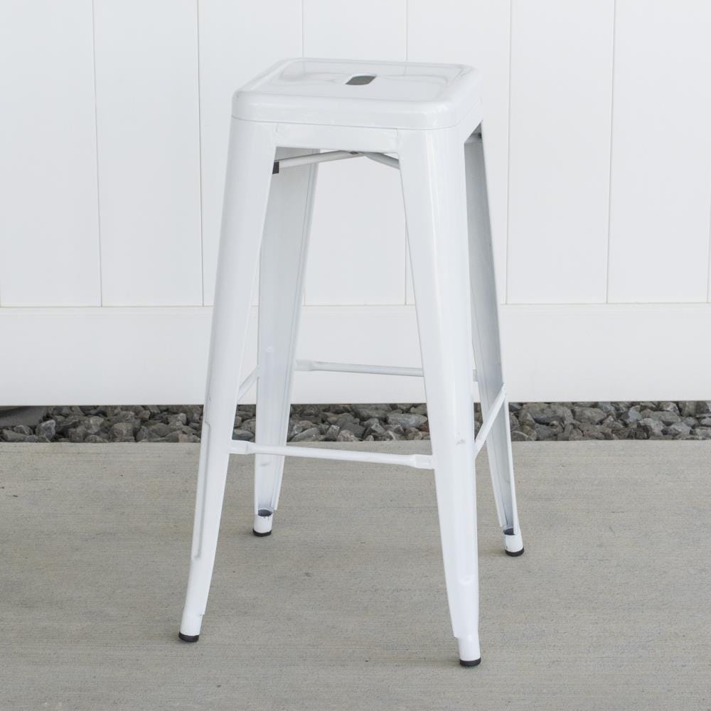 Loft Series Modern Metal 30" White Bar Stool - Set of 4