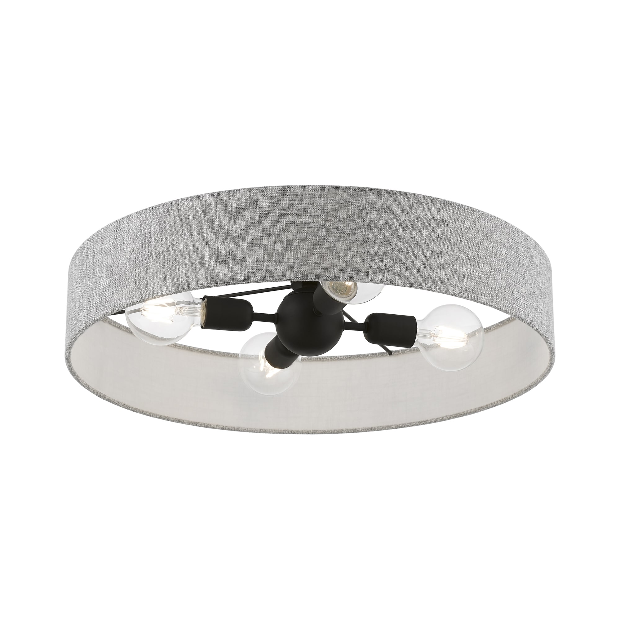 Elmhurst Modern 4-Light Drum Semi-Flush Mount in Black Nickel