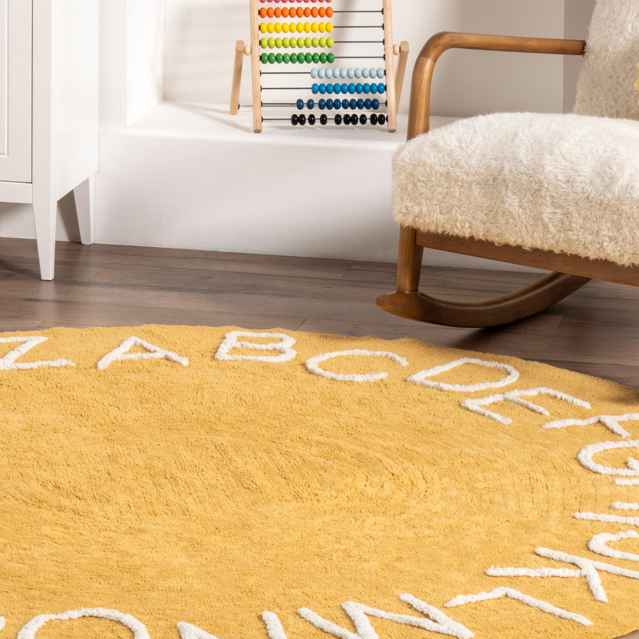 nuLOOM Alphabet 4 X 6 (ft) Yellow Indoor Machine Washable Area Rug in the  Rugs department at
