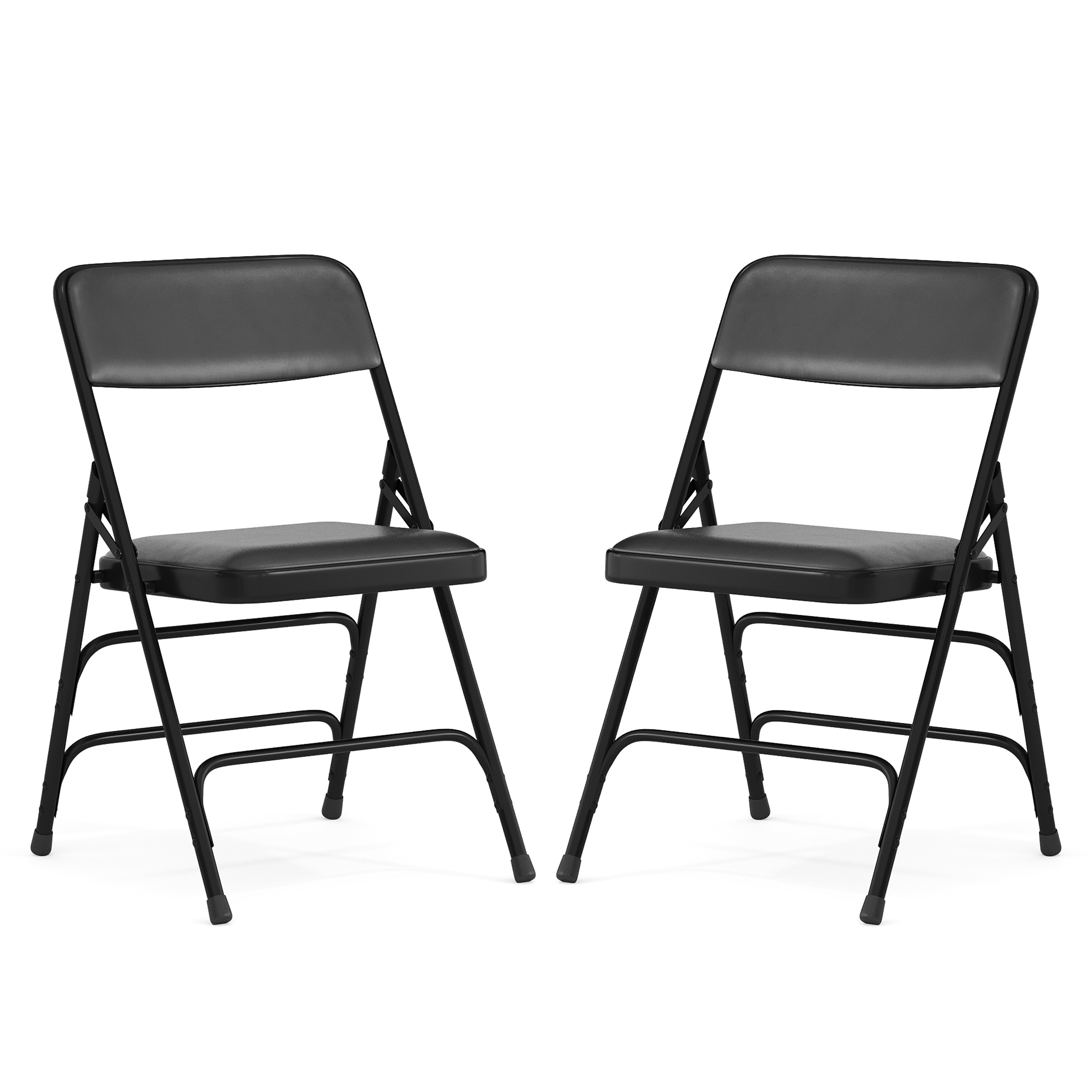 Flash Furniture 889142417316 HERCULES Series Metal Folding Chairs with Padded Seats - Set of 2 Black Metal Folding Chairs
