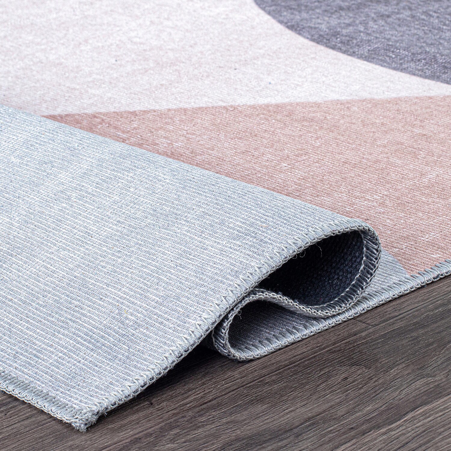 Contemporary Multicolor Geometric Flat Woven Machine Washable Rug