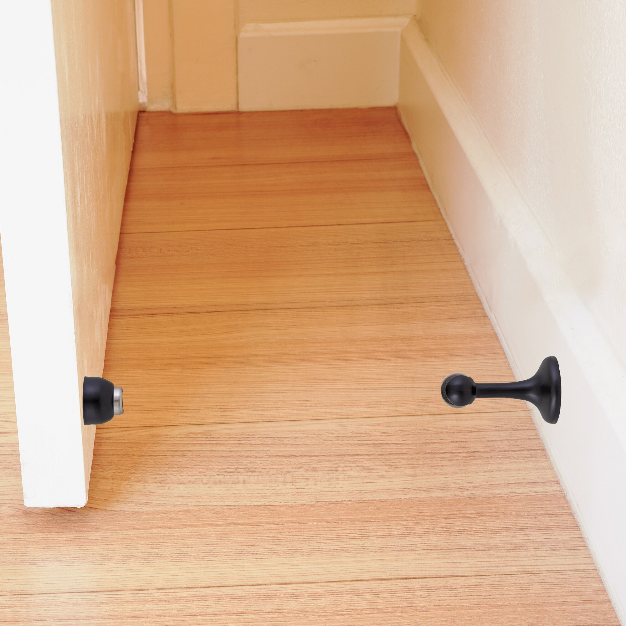 Design House 13/4in Black Floor Door Stop (2Pack) in the Door Stops