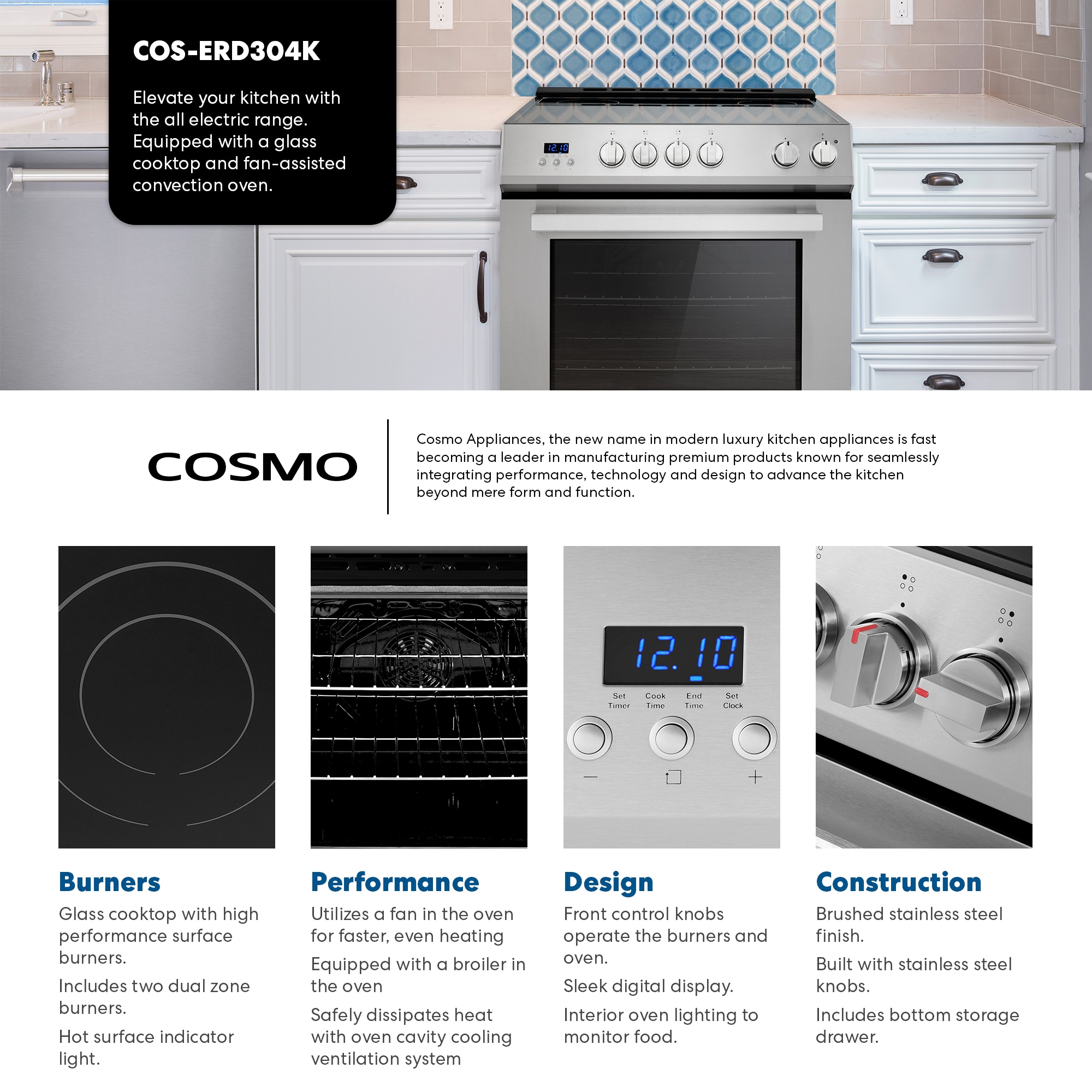 Cosmo COS-ERD304K Freestanding-Electric-Ranges - View #3