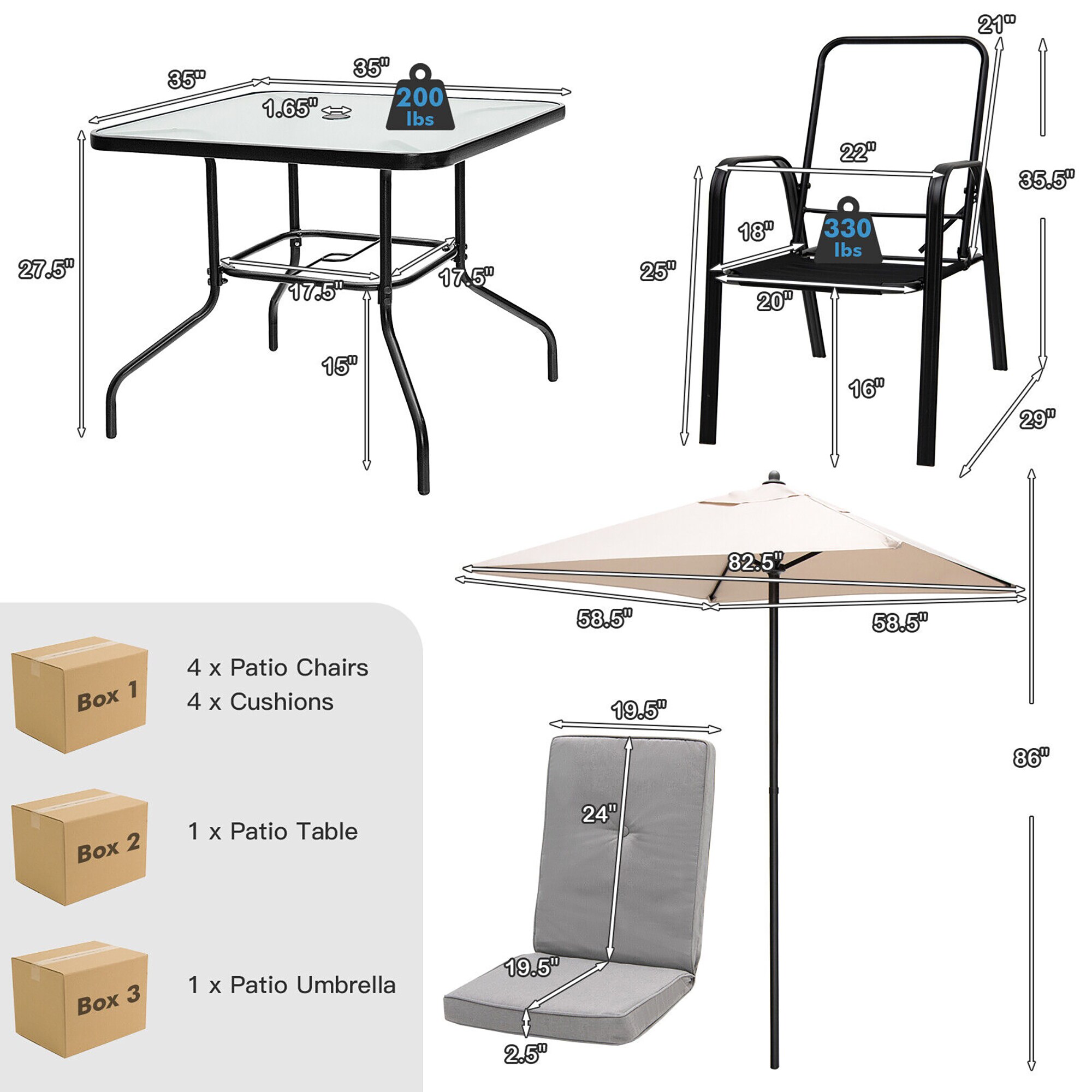 Forclover HYFW-405GR+ Patio-Dining-Sets - View #6