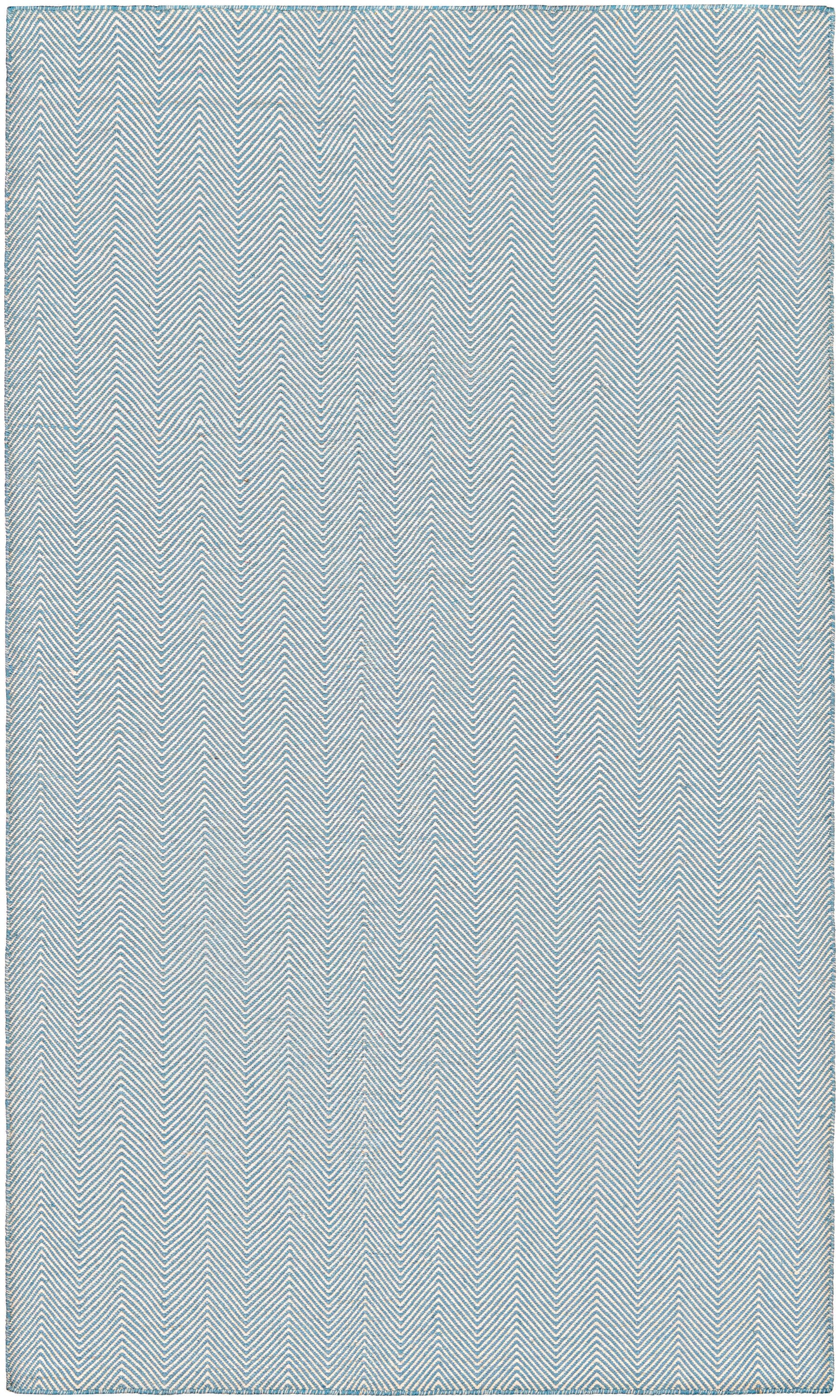 Couristan 49620733080100T Cottages 8 x 10 (ft) Microfiber Blue Rectangular Indoor/Outdoor Chevron Area rug