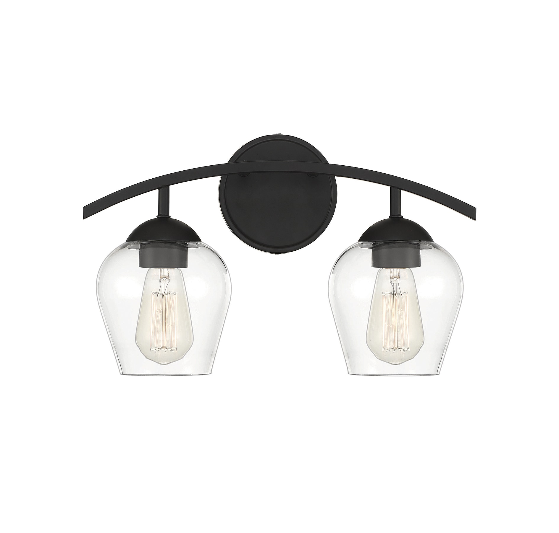 Meridian Lite Trends M80031MBK Meridian 16-in 2 -Light Matte Black Farmhouse Vanity light