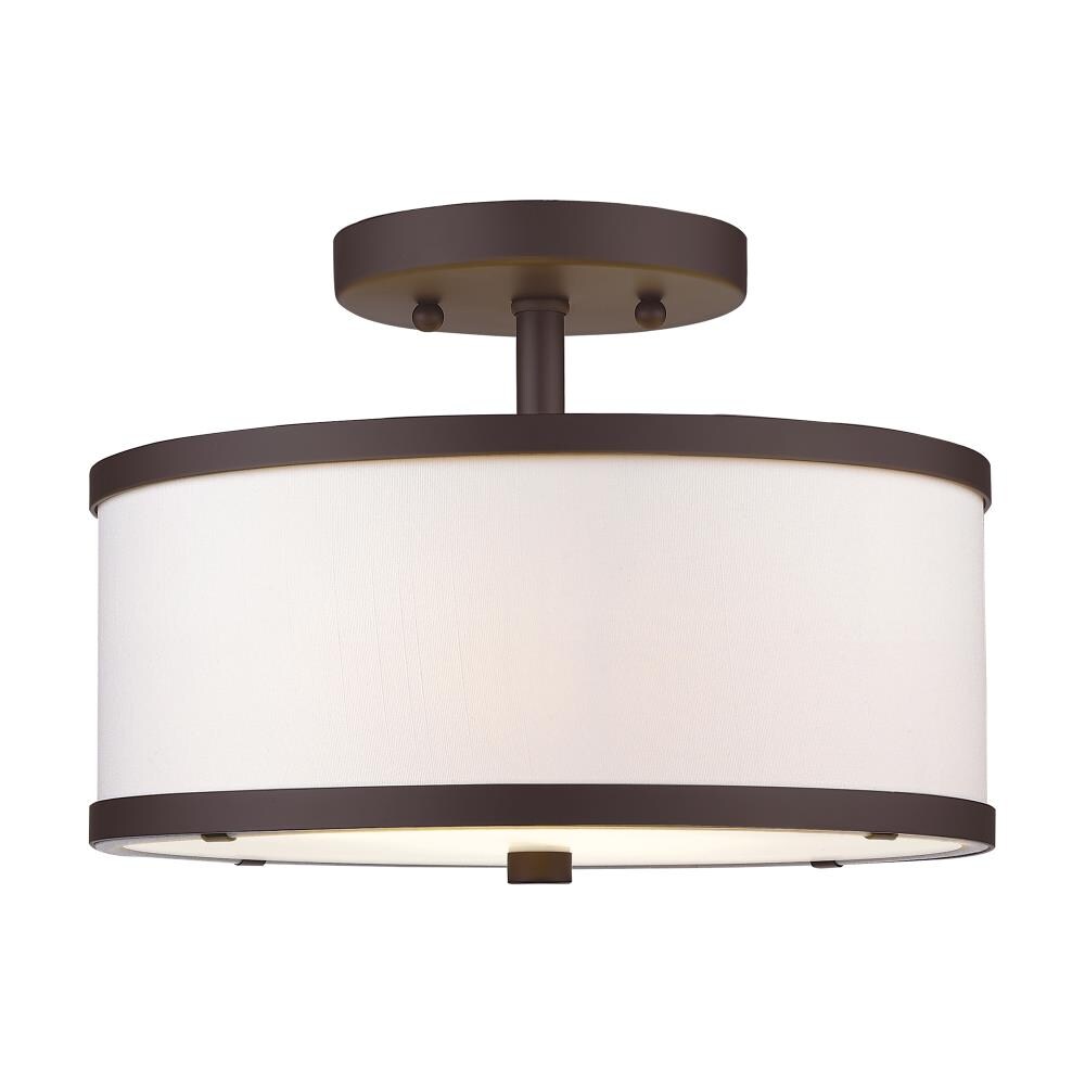 Livex Lighting Park Ridge 2-Light Matte Bronze Flush Mount Light 62626 ...