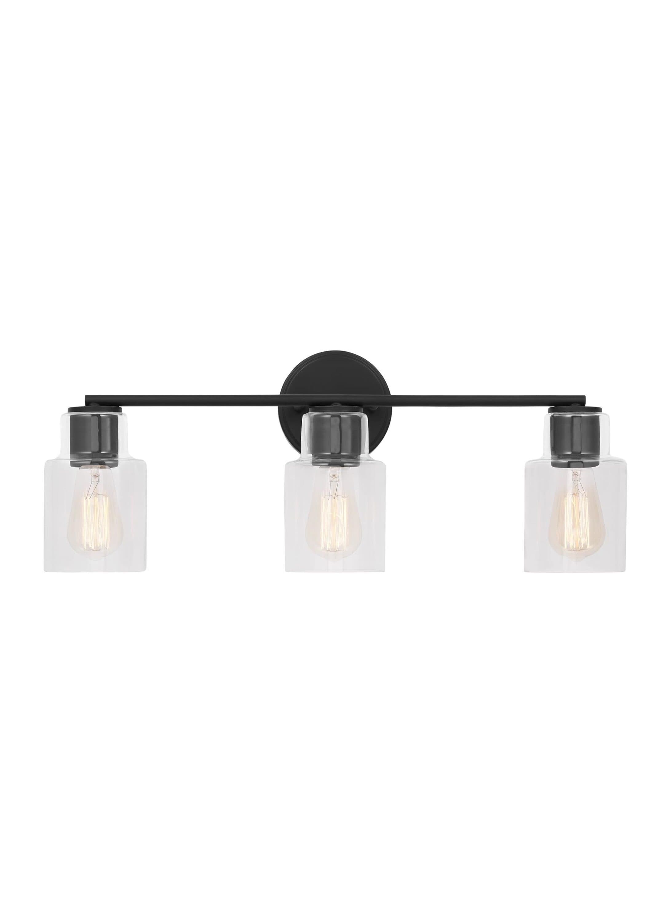Scott Living DJV1003MBK Sayward 24-in 3 -Light Black Transitional Vanity light