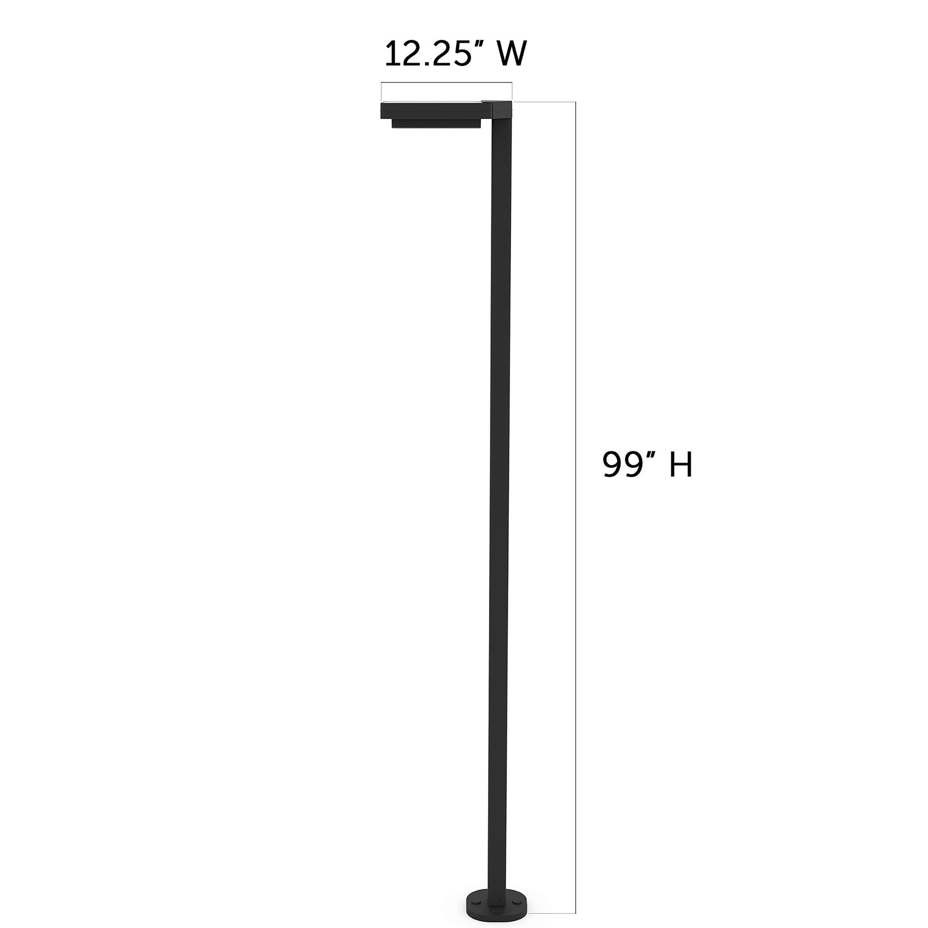 Contemporary Black Aluminum 99" LED Solar Lamp Post