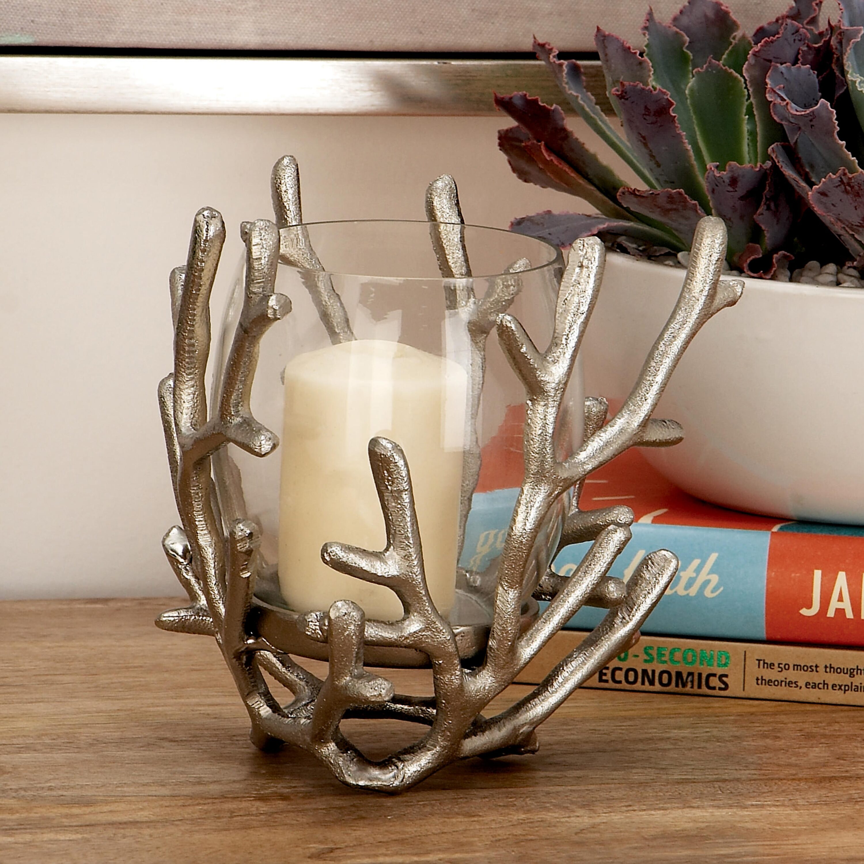 Grayson Lane 94911 1 Candle Aluminum Hurricane Candle Holder