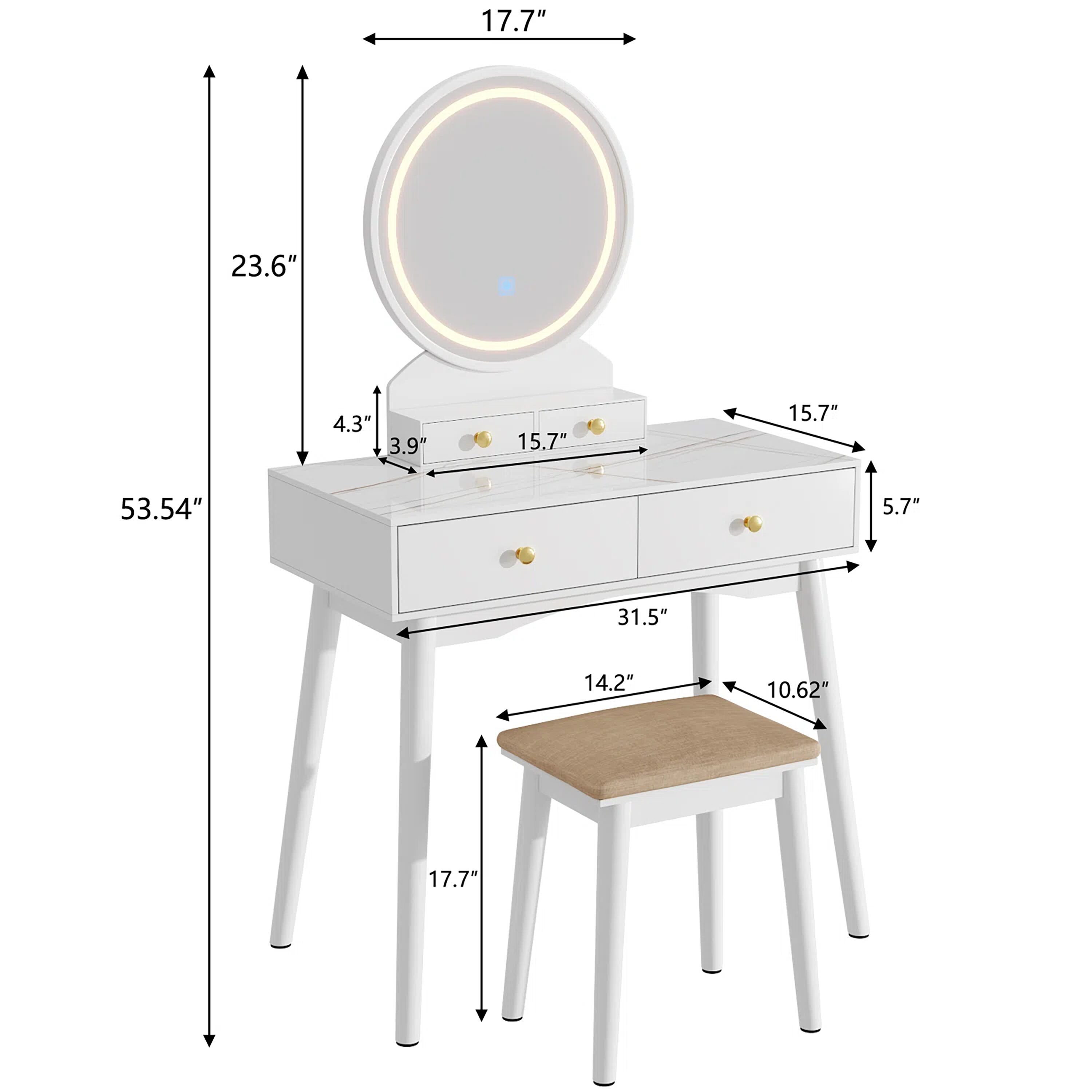 Vineego LS-VN2202RL20 Vanity-Stools - View #6