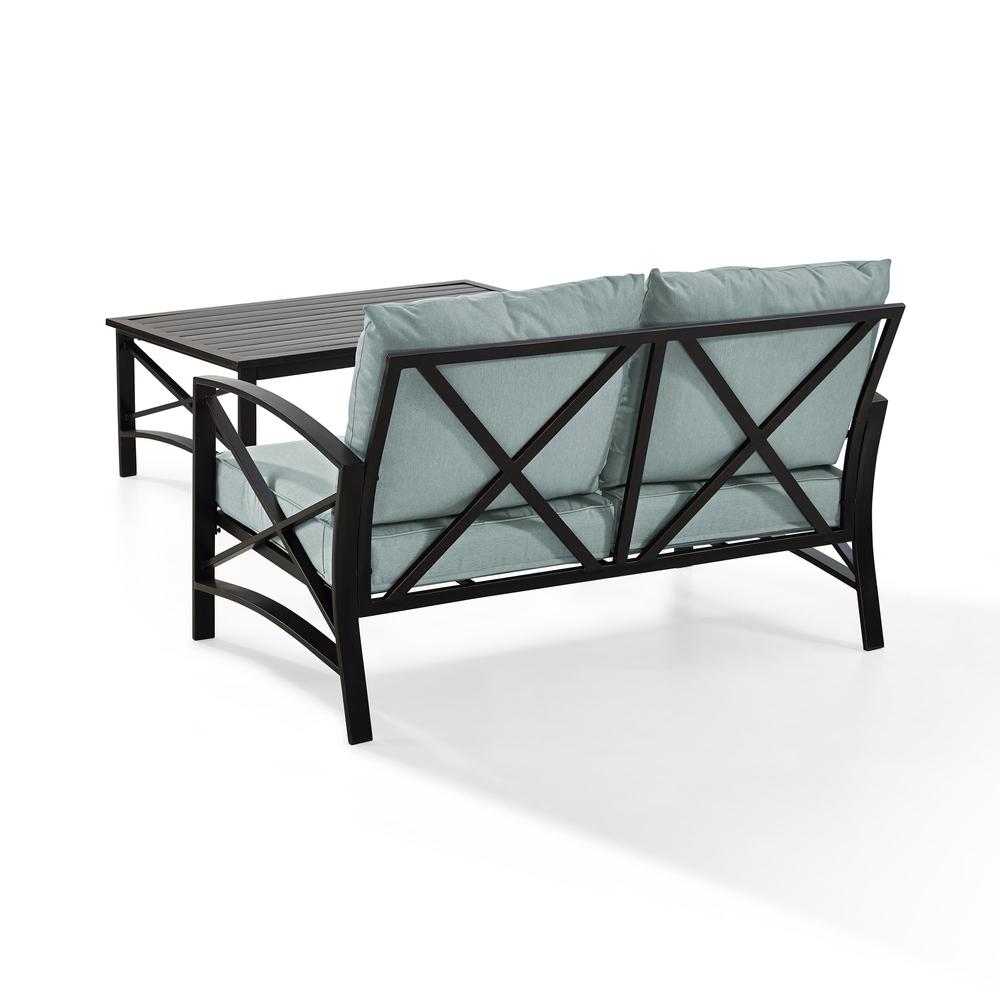 Crosley Furniture Kaplan 2Pc Outdoor Loveseat Patio Furniture Set in ...