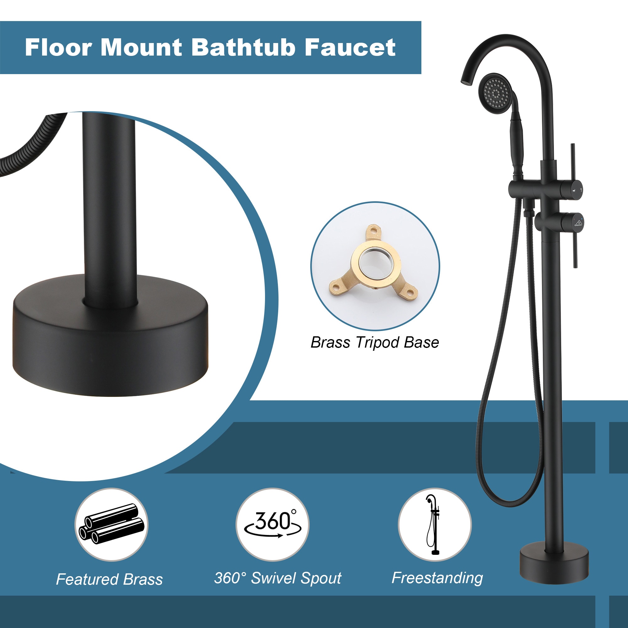 CASAINC CS1516-MB Roman-Tub-Faucets - View #5