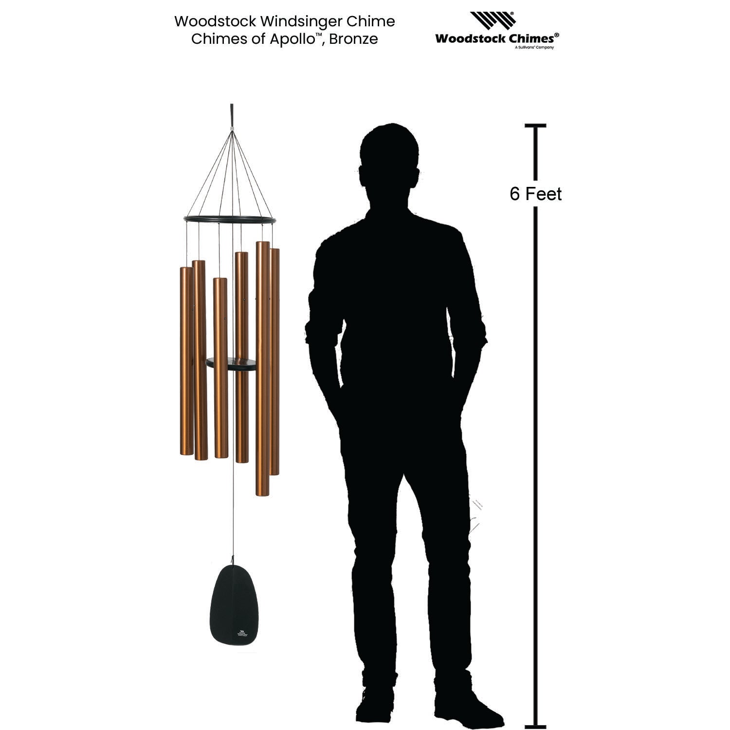 Apollo Bronze 68" Tall Aluminum Wind Chime