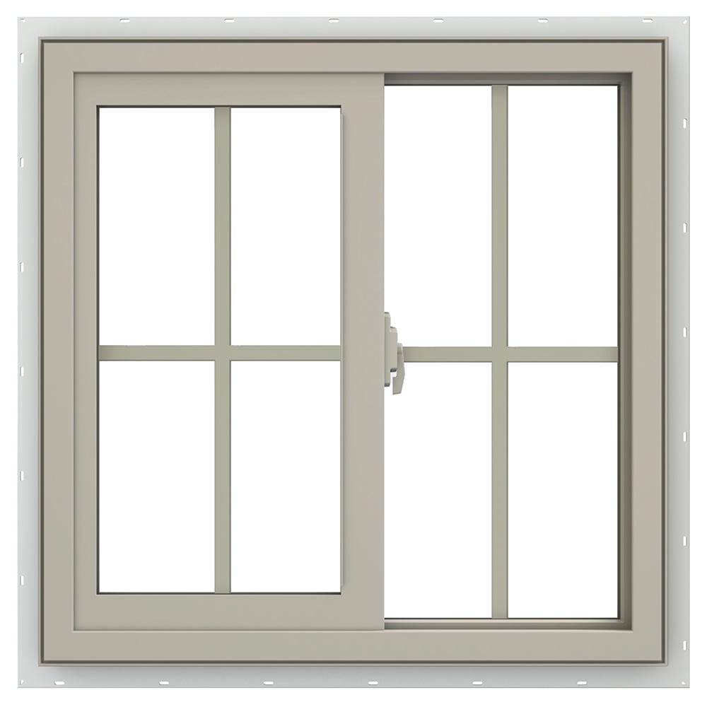 JELD-WEN V-2500 23-1/2-in x 23-1/2-in Desert Sand Right-Handed Vinyl ...