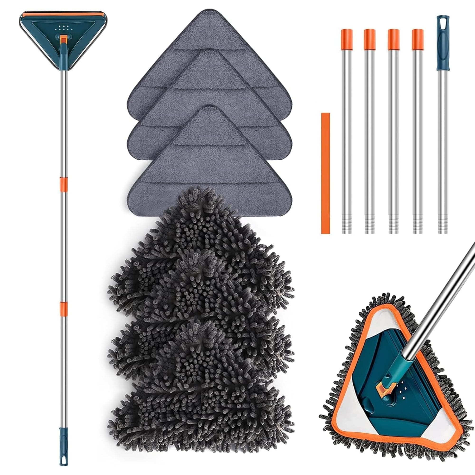 AKSCYZM  Wall Cleaner Mop with Long Handle 360 Rotatable Wall Mop 85 Baseboard Cleaner Tool Duster for Wall Washer Cleaner Tool for Walls Dust