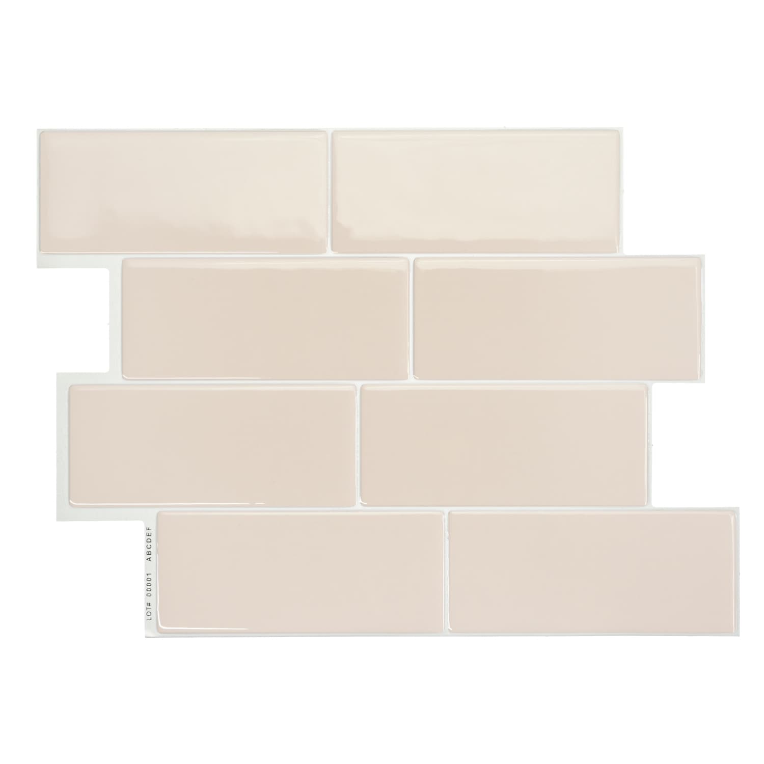 Smart Tiles SM1257G-04-QG Metro Tripoli Beige 9-in x 12-in Glossy Resin Subway Linear Wall Tile (2.21-sq. ft/ Carton)