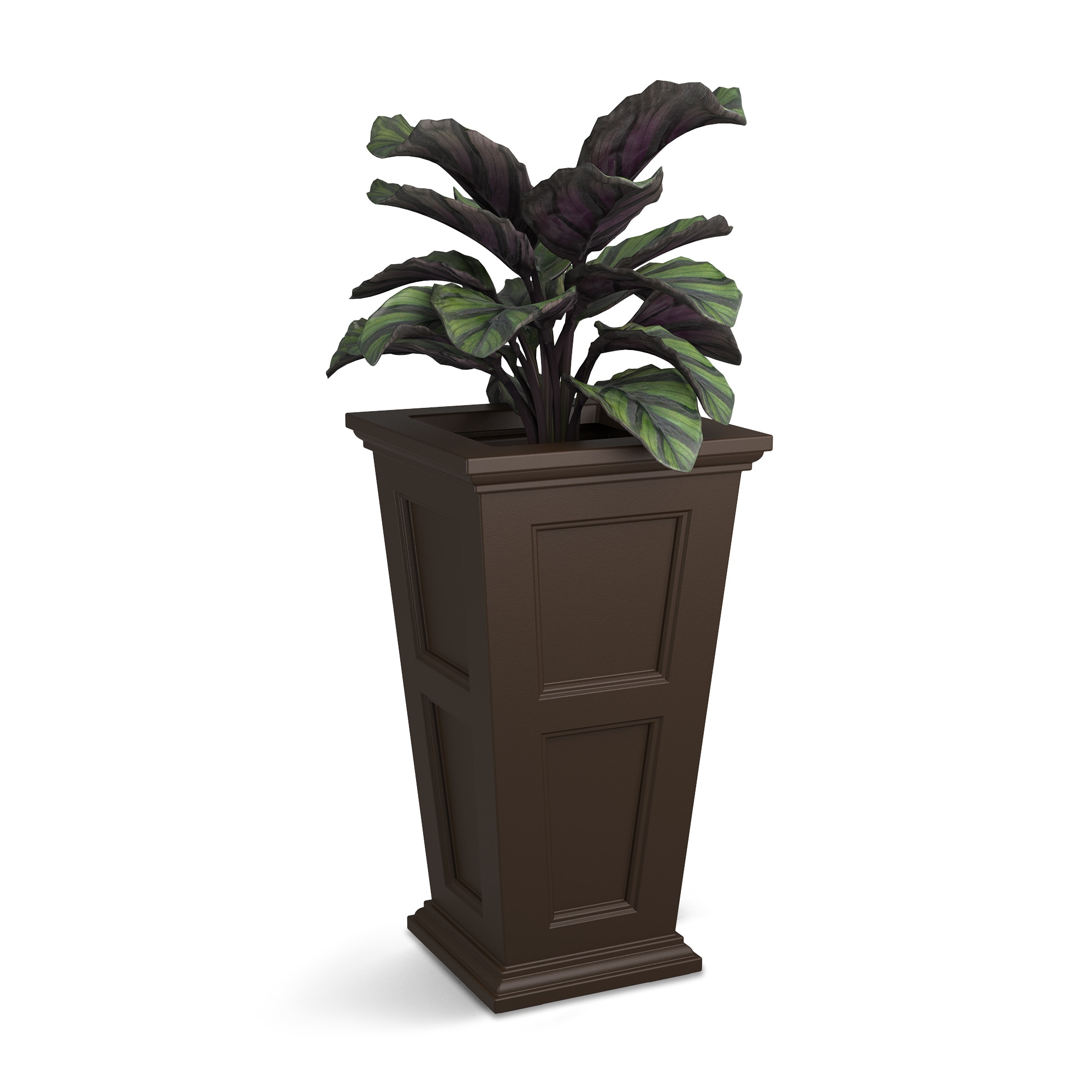 Mayne 5829-ES Square 16.0-in W Large Brown Plastic Outdoor Planter with Drainage Holes with Self Watering