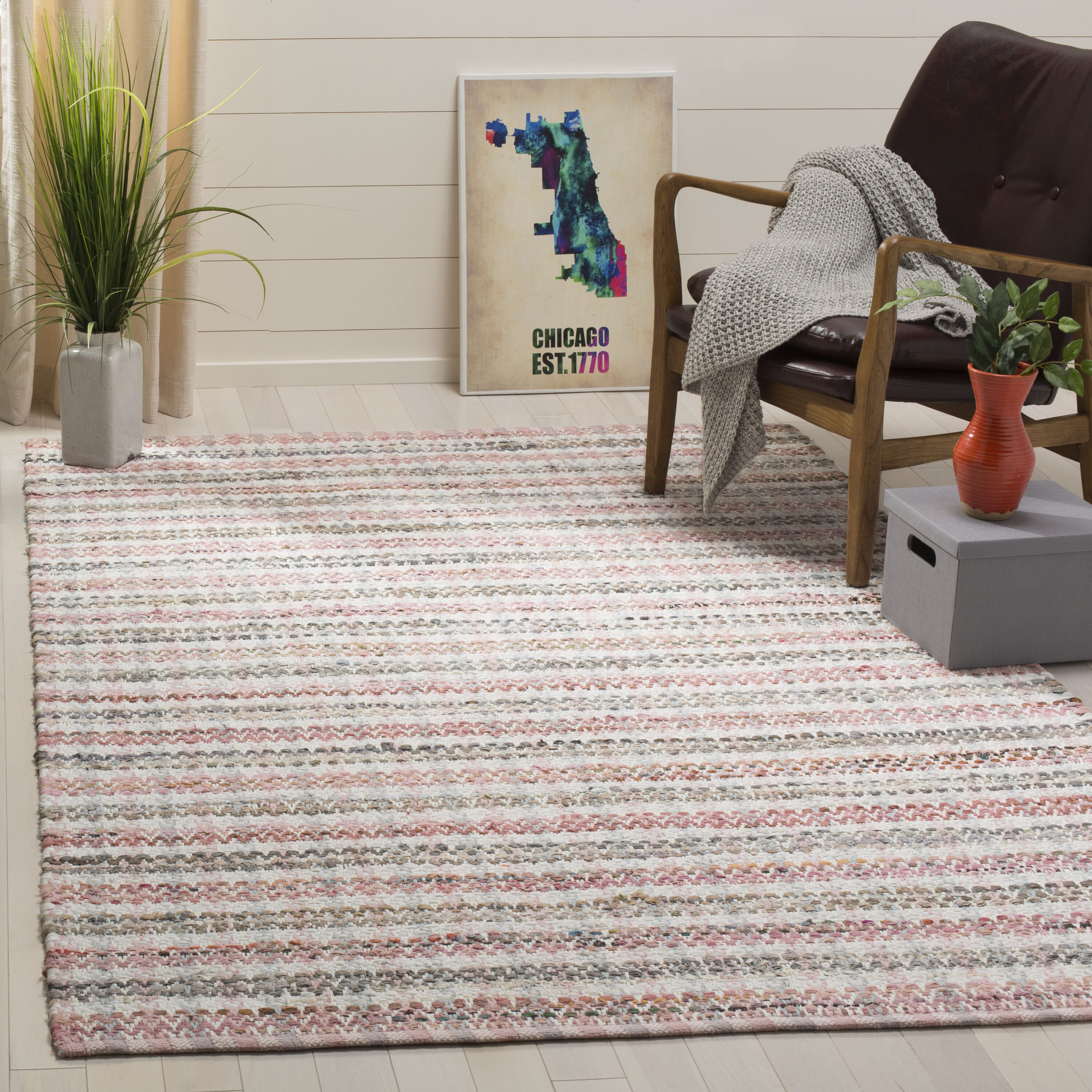  Montauk 950 Pink/Multi Bohemian 5ft x 8ft Medium Rectangle Rug