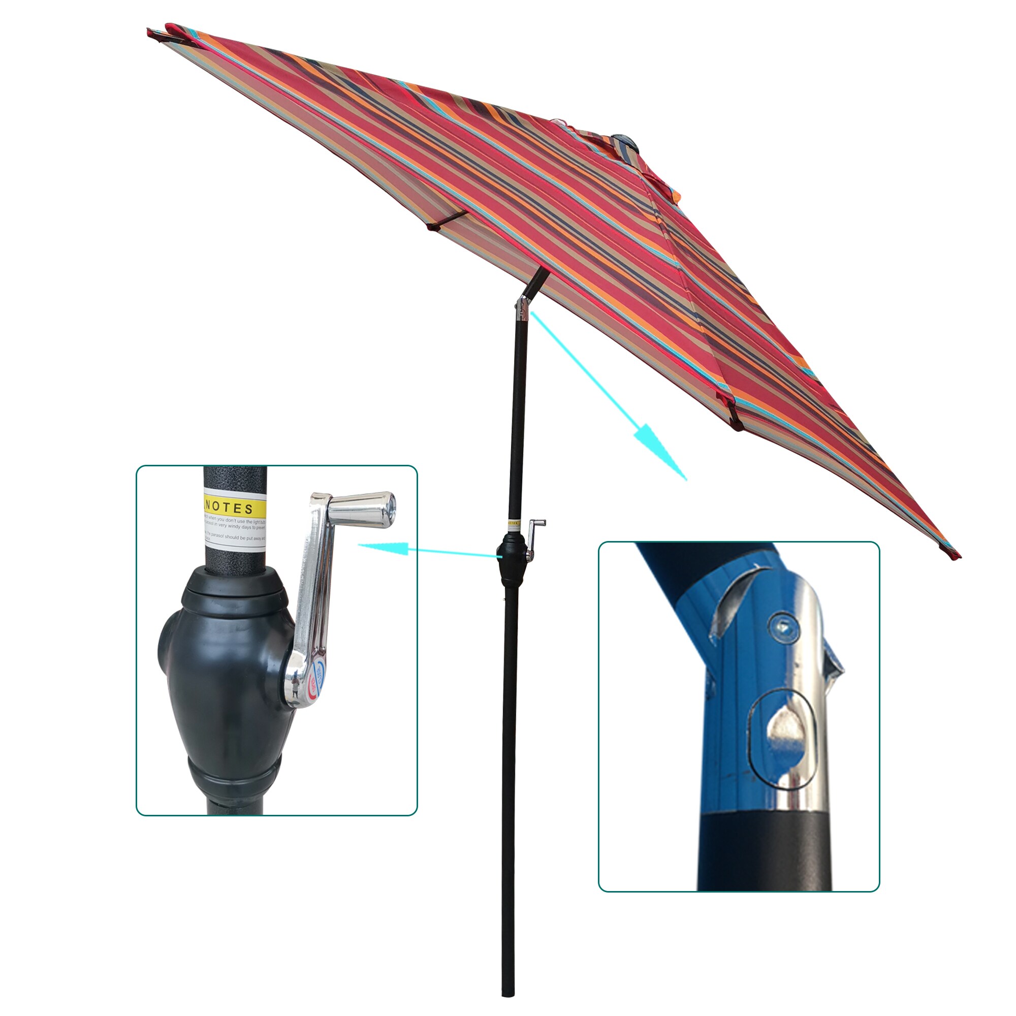 CESICIA 9-ft Steel Multiple Colors/Finishes Market Patio Umbrella W225 ...