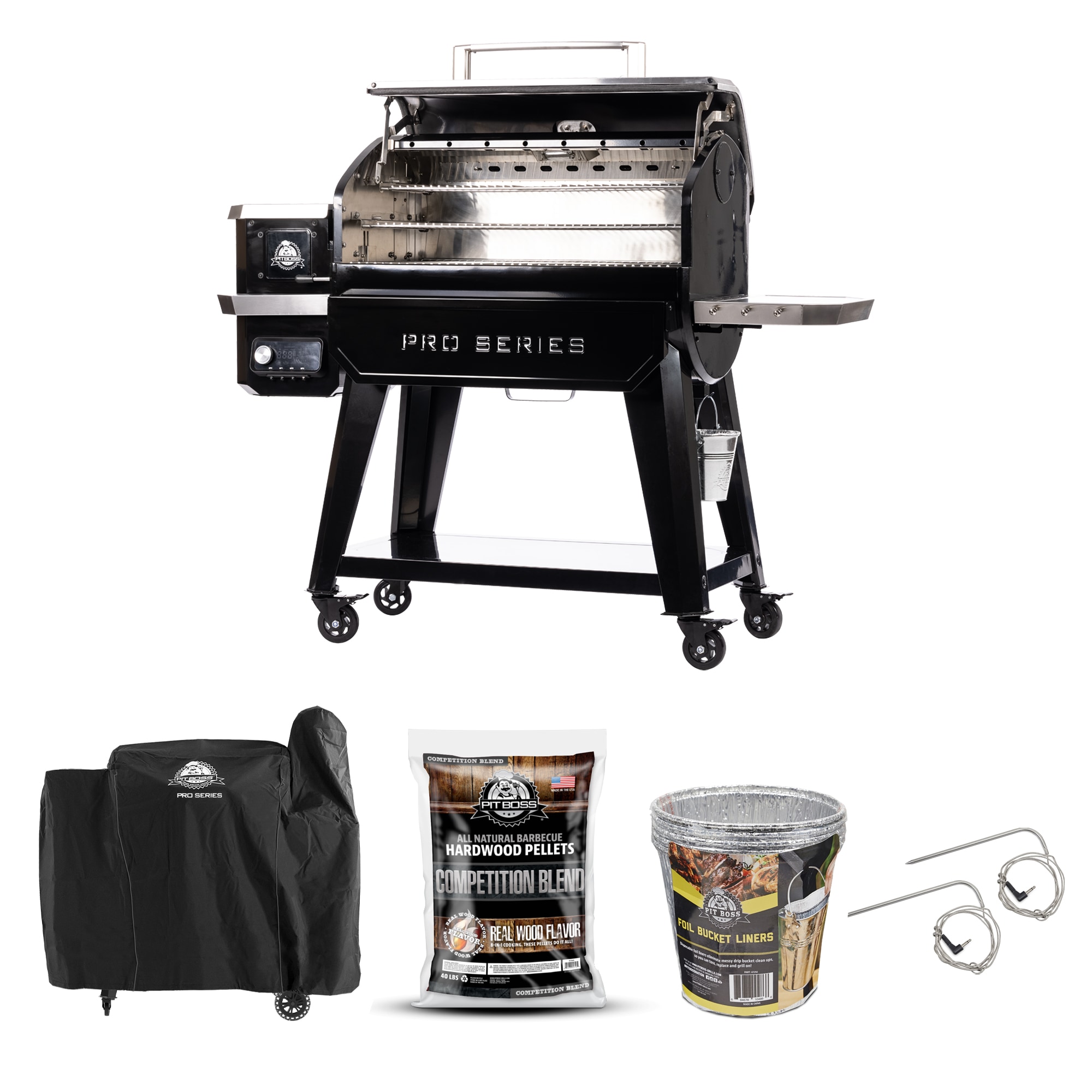 Pit Boss Pro Series 850-Sq in Hammertone Pellet Grill with smart  compatibility in the Pellet Grills department at