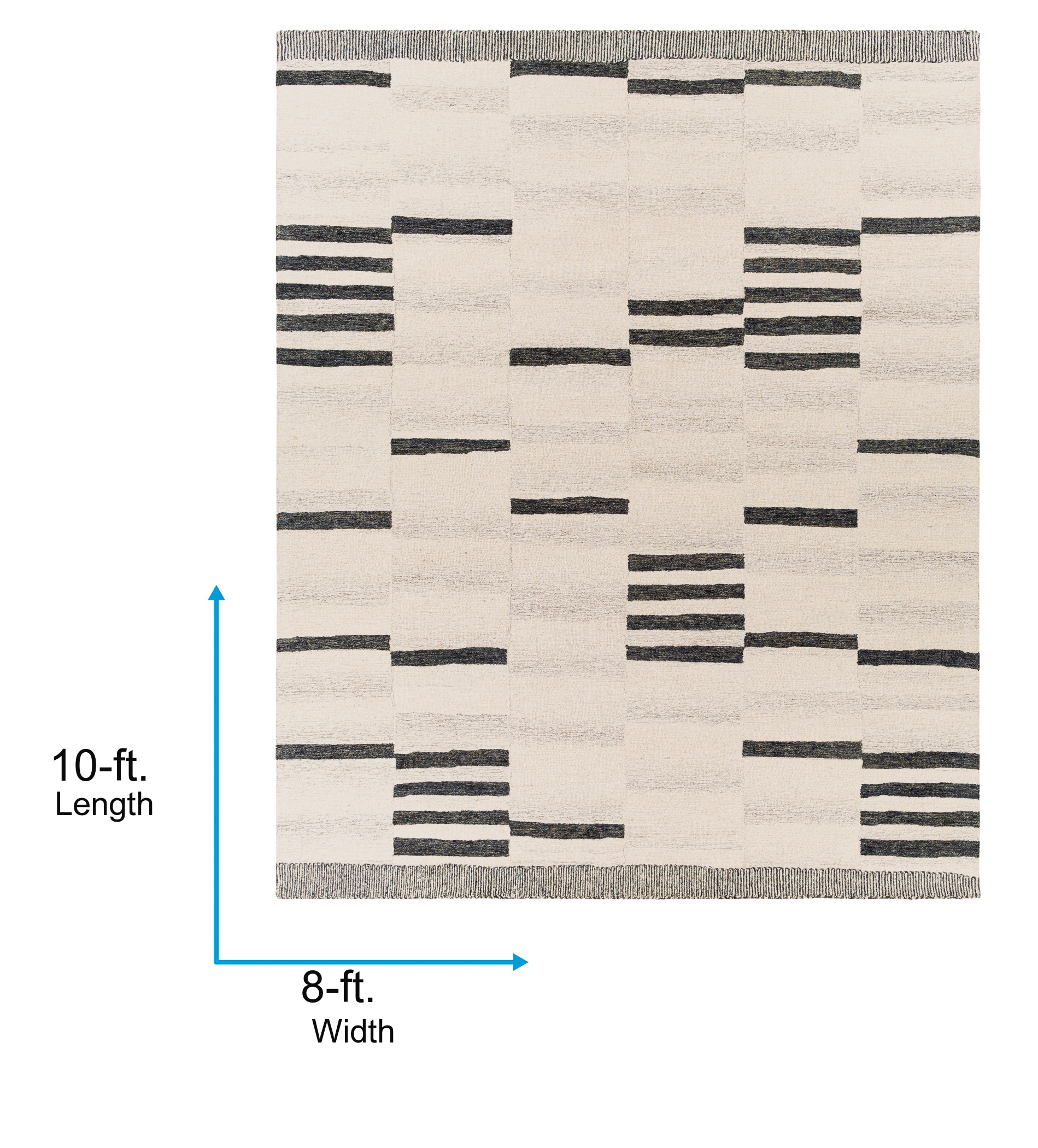 Granada Black Hand-Tufted Wool 8' x 10' Easy Care Area Rug