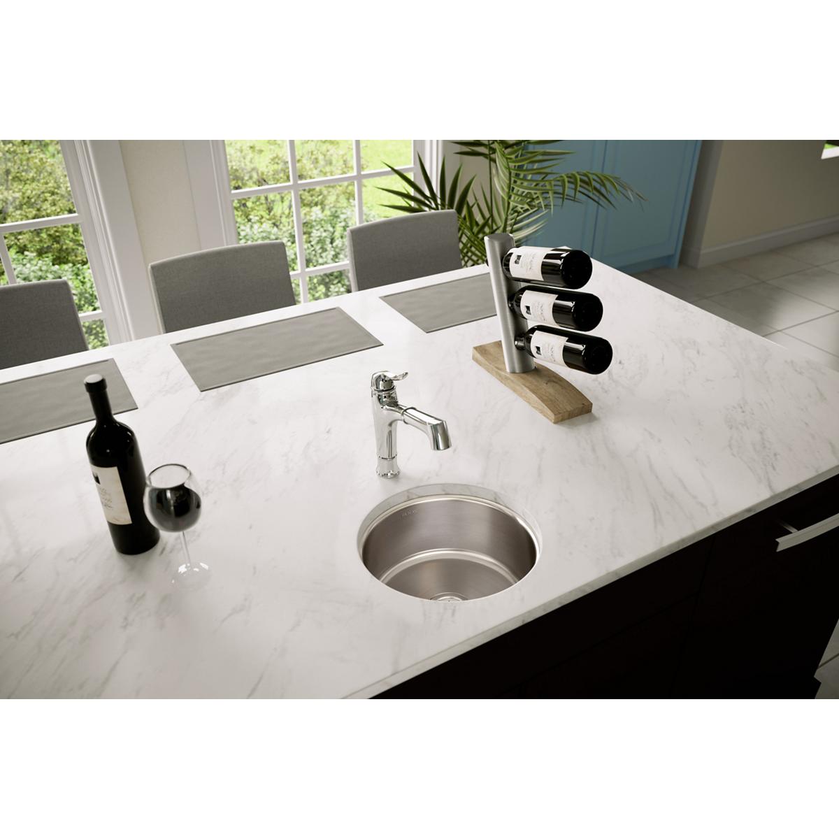 Elkay ELUH12FB Mystic Undermount 14.38-in x 14.38-in Stainless steel Single bowl 18 -Gauge Kitchen Sink