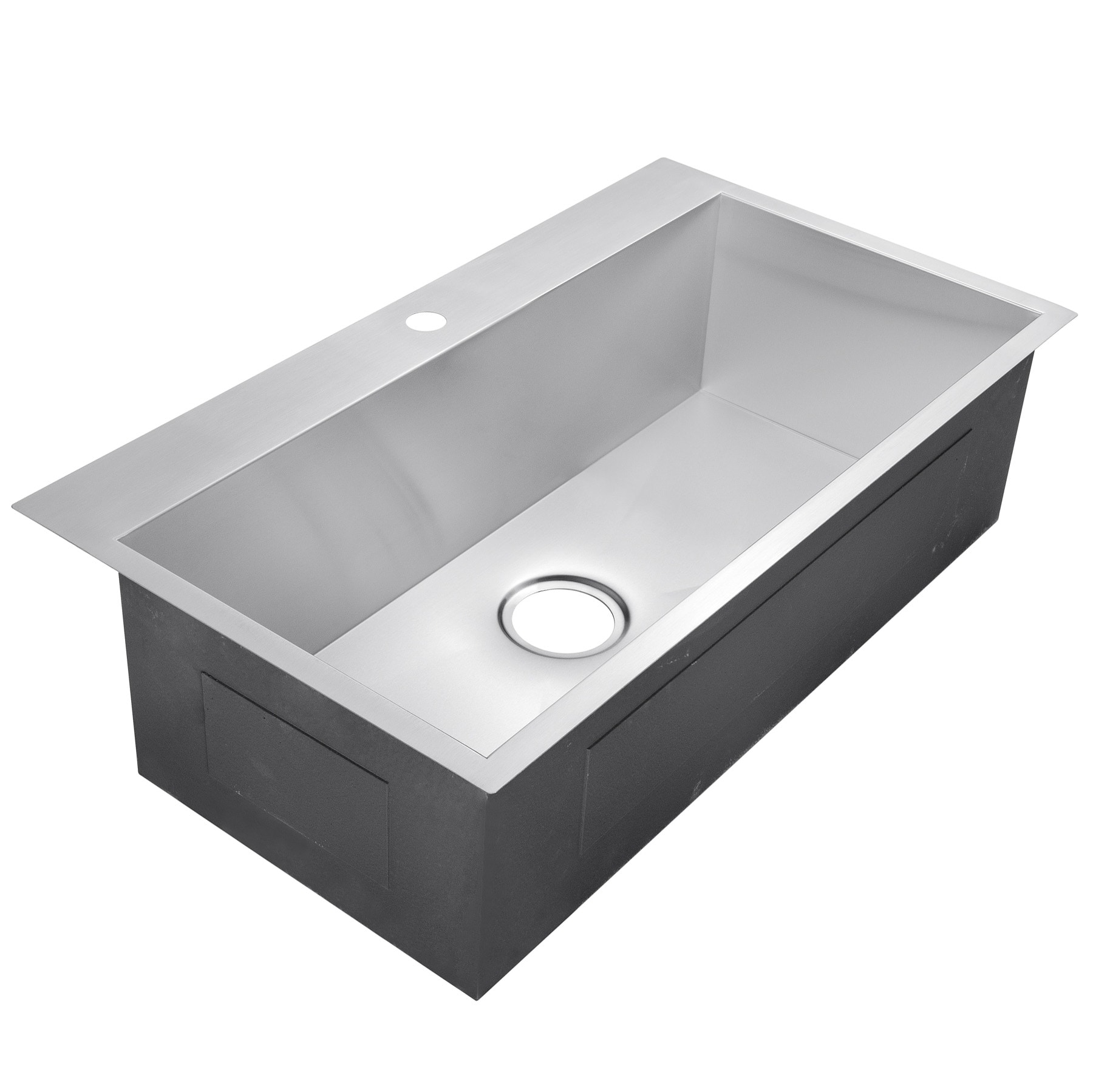 Brushed Stainless Steel Single Bowl Drop-In Kitchen Sink