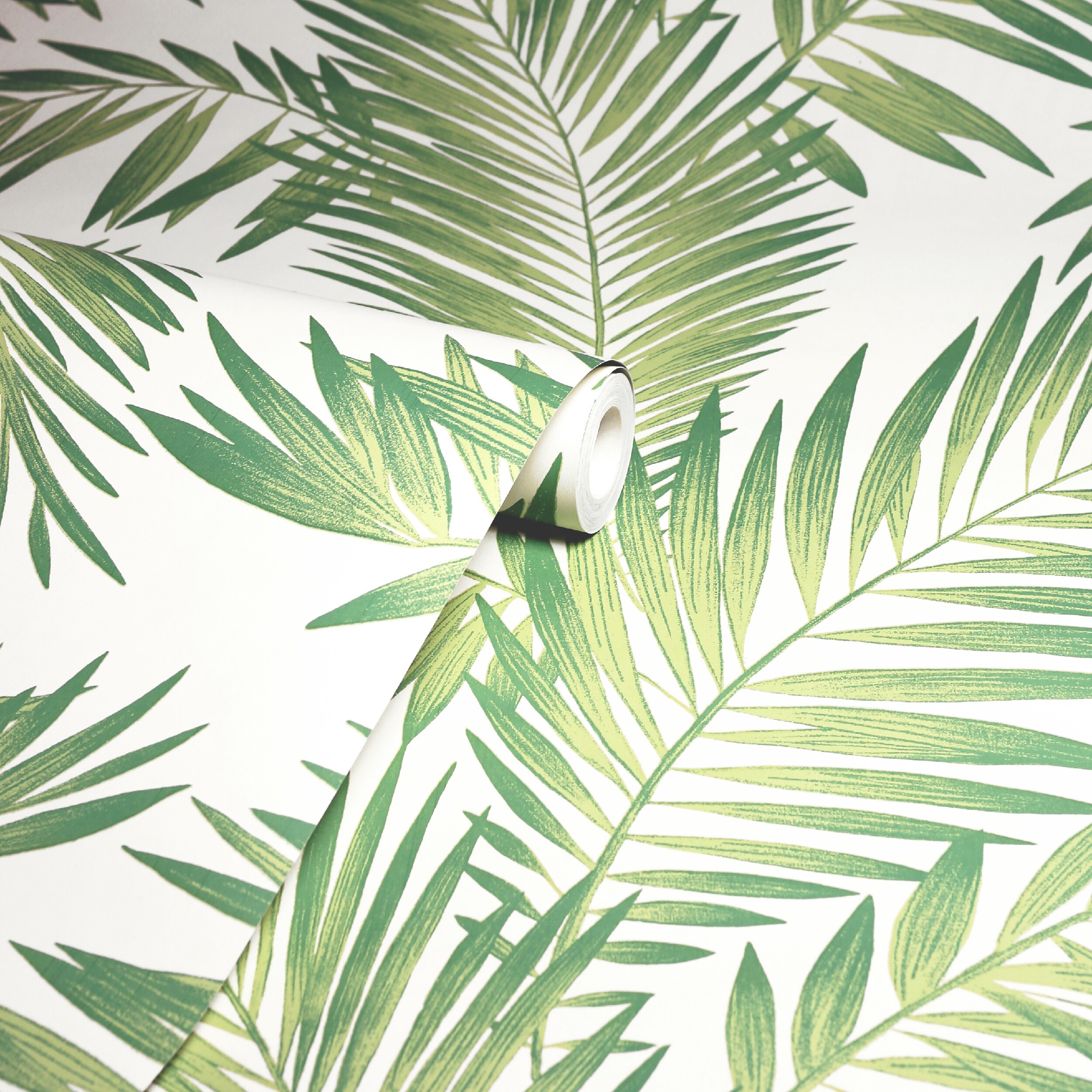 Tropical Leaf Arthouse Wallpaper Sage Green 925100 Large Overlapping Palm  Leaves