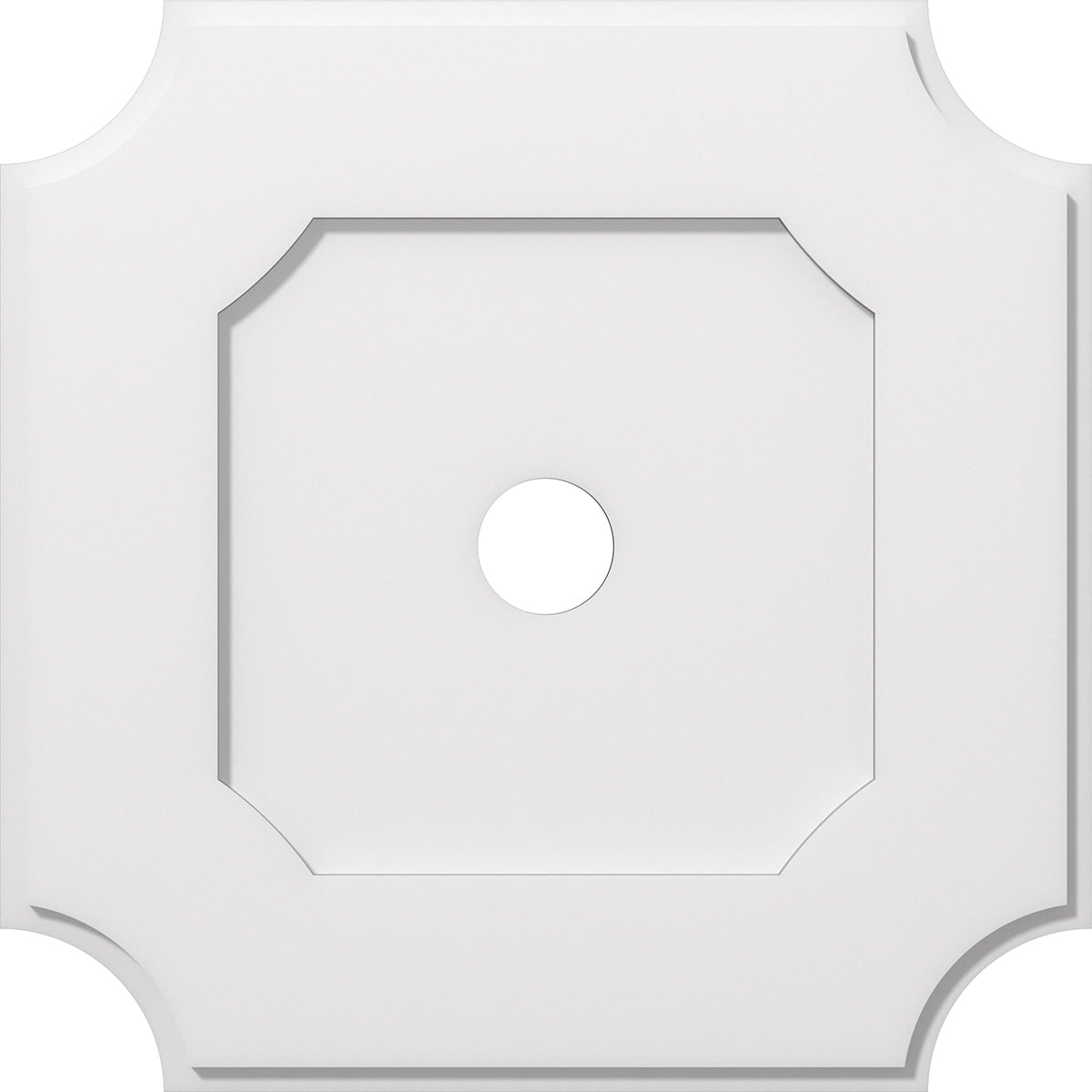 Ekena Millwork CMP24LE-03000 Locke 24-in W x 24-in L Contemporary White PVC Whole Ceiling Medallion