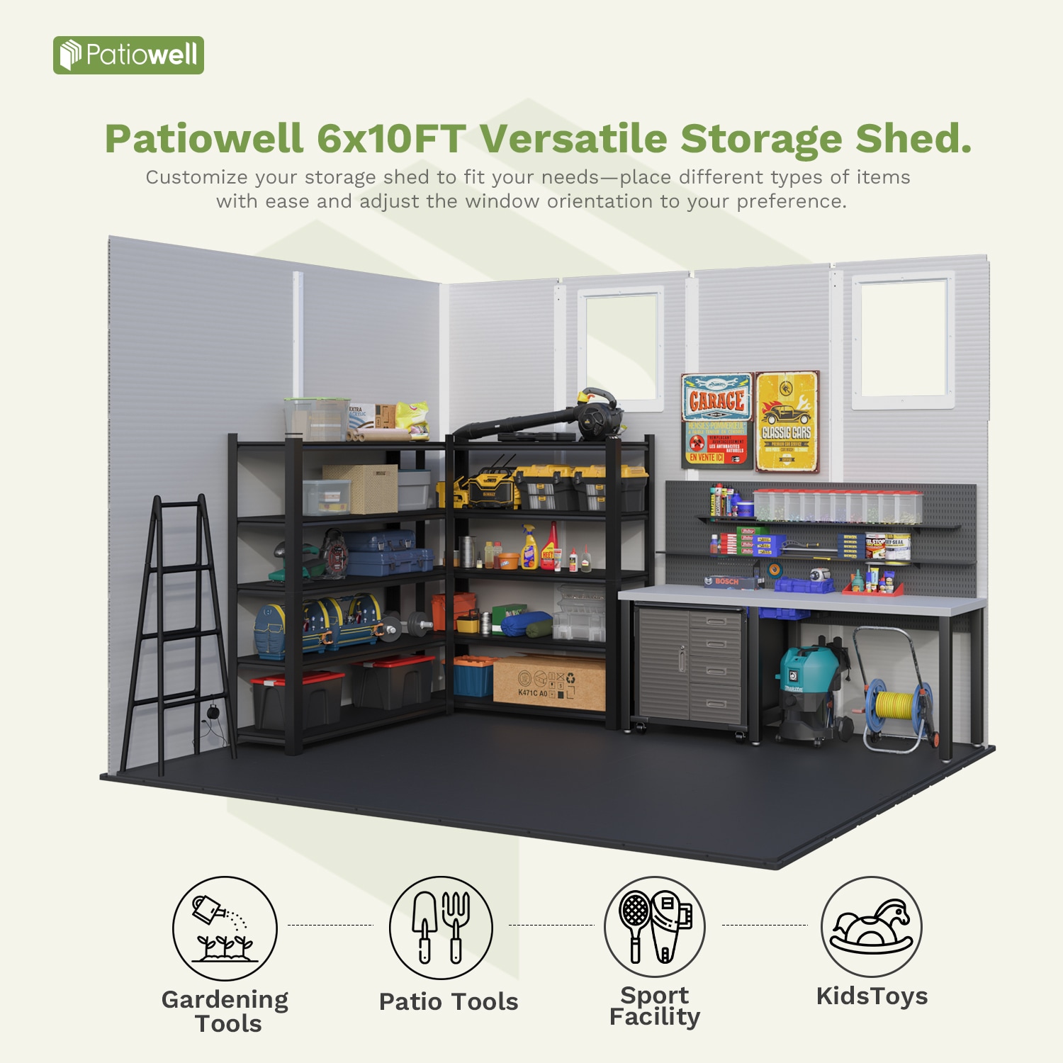 Patiowell WES-EN610-4WT Vinyl-Resin-Storage-Buildings - View #3