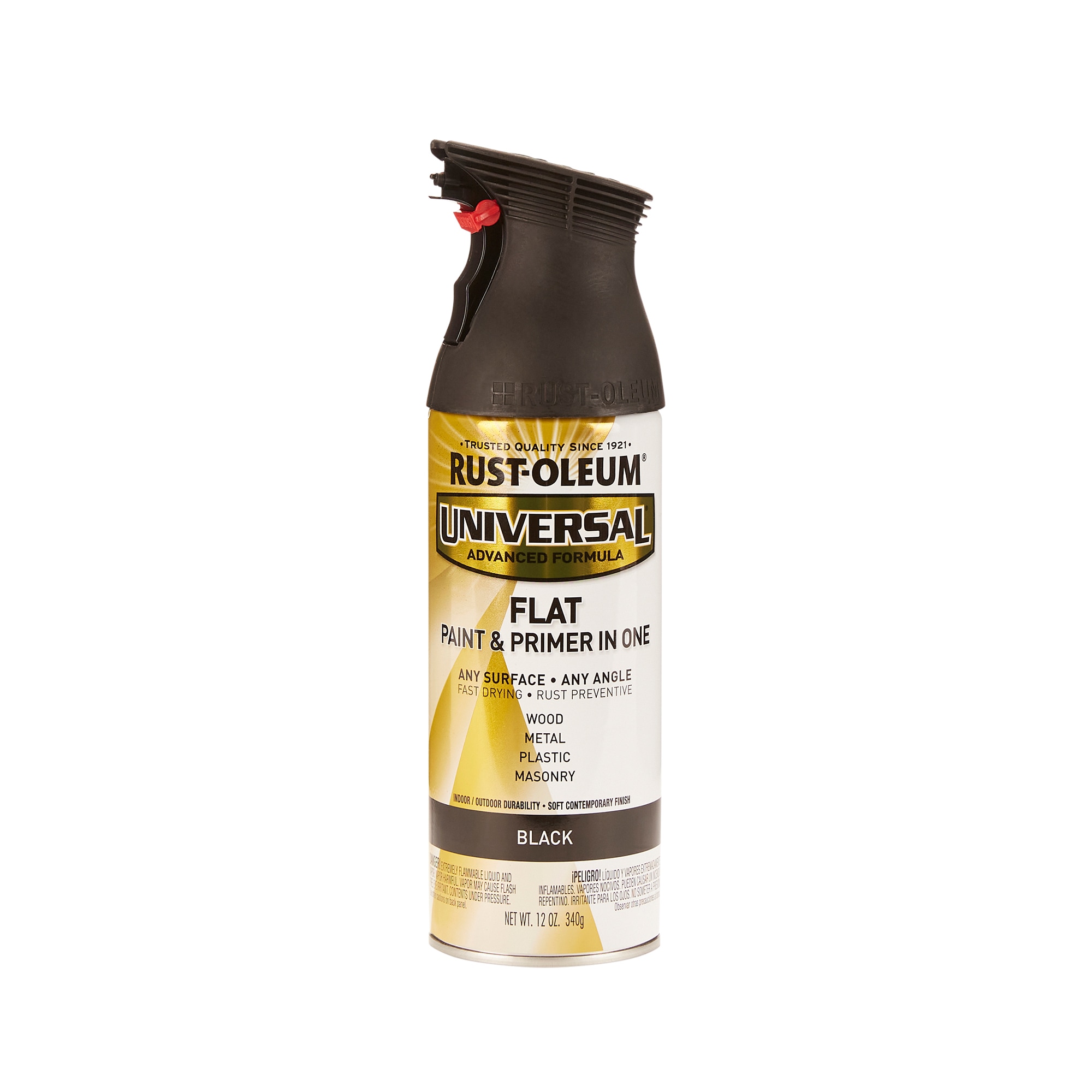 Rust-Oleum Universal Flat Black Spray Paint and Primer In One (NET WT.  12-oz) in the Spray Paint department at