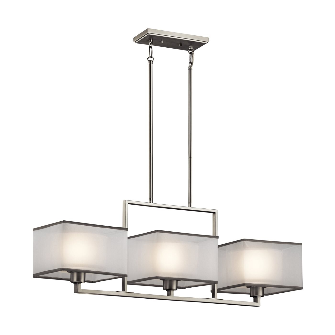 Kichler 43437NI Kailey 3 -Light Nickel Transitional For Use in Bedrooms, Dining Rooms, Foyers, Kitchens, Living Rooms Chandelier