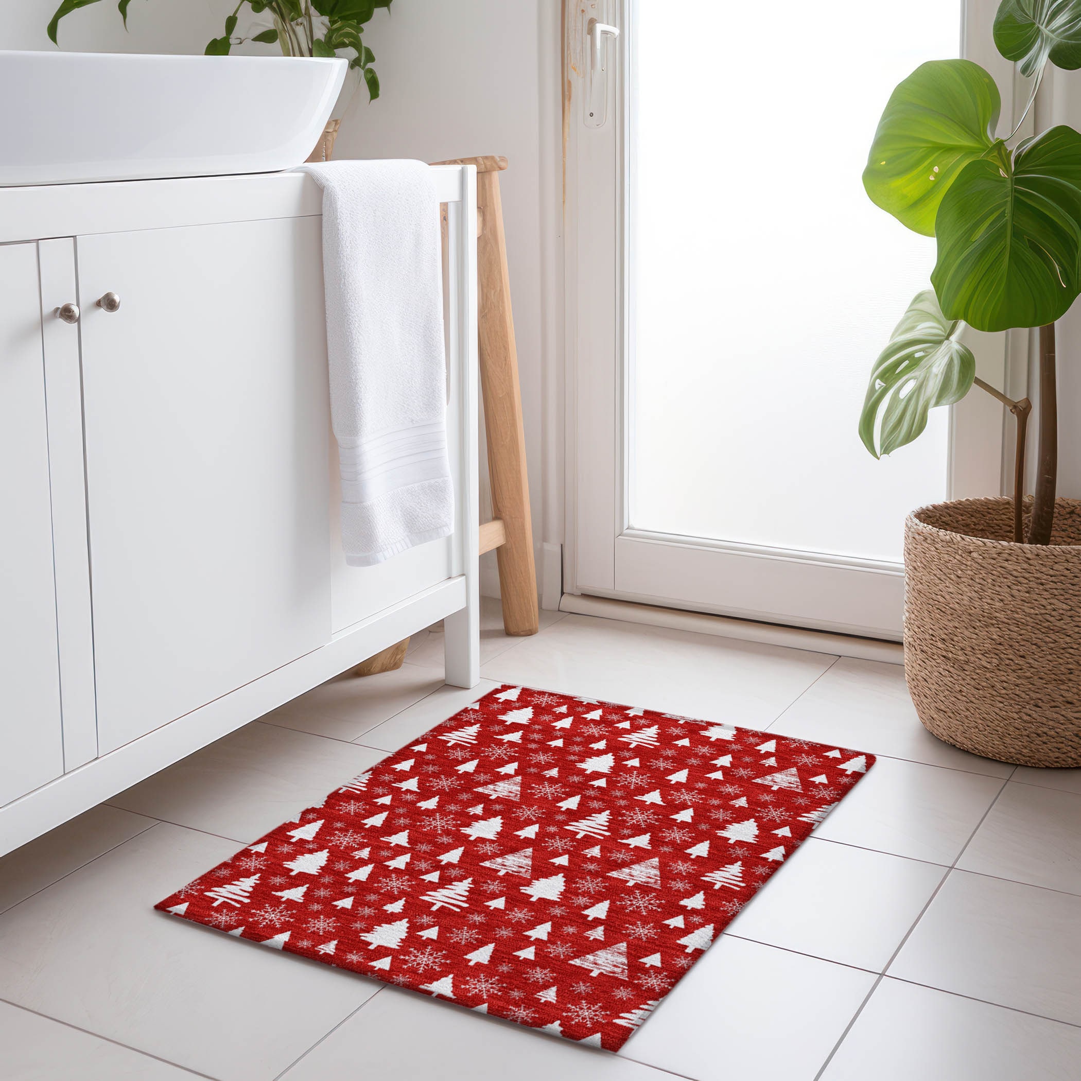 Addison Rugs ACN1815RD20X30 Chantille ACN1815RD 1 x 2 (ft) Loomed Polyester Red Rectangular Indoor/Outdoor Machine washable Area rug