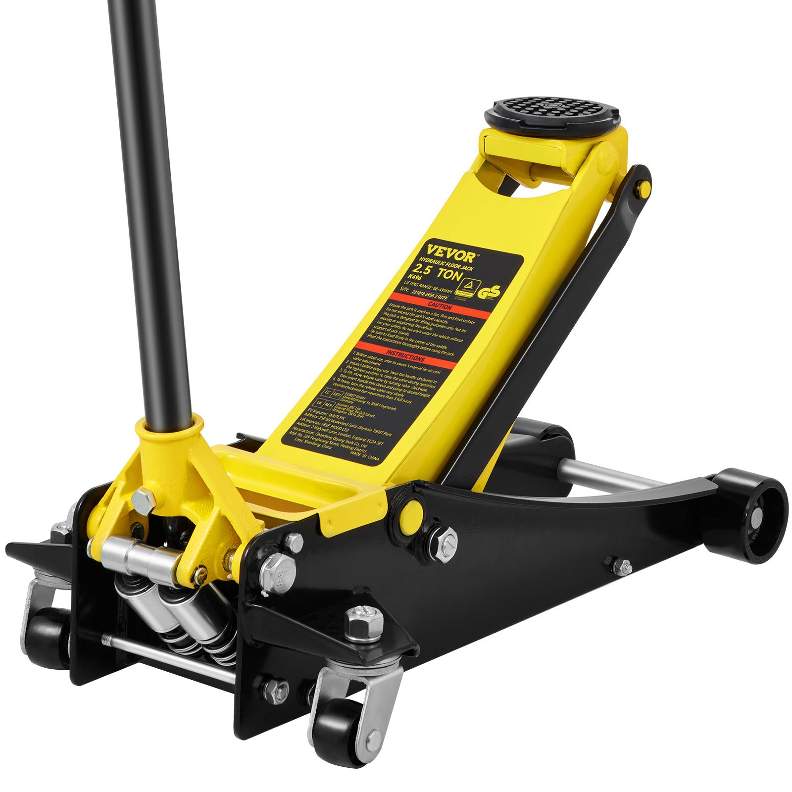 Siavonce Yellow 2.5-Ton Steel Floor jack