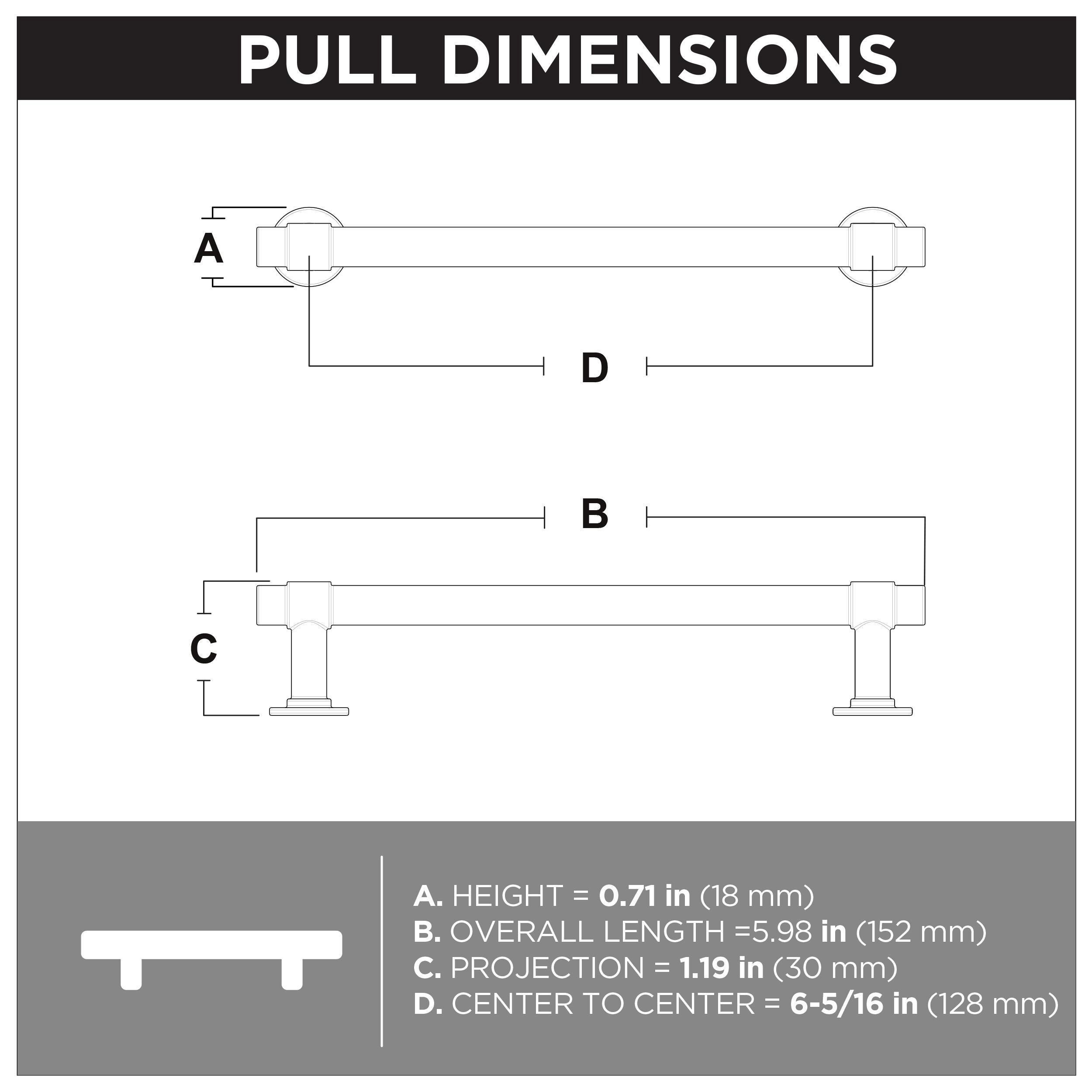 Origin 21 5-1/16-in Center to Center Matte Black Square Handle