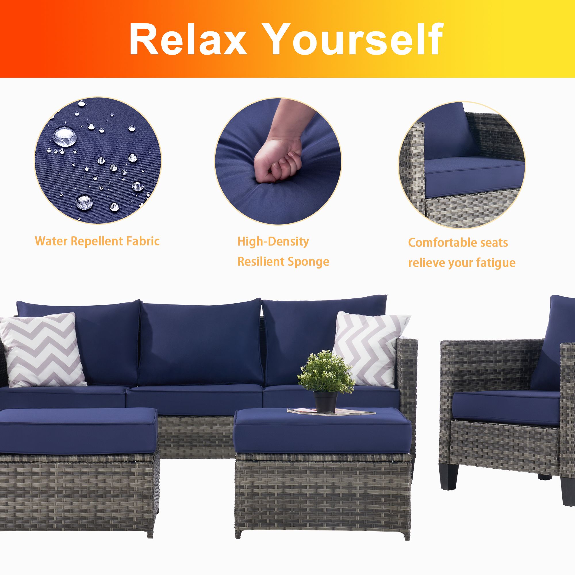SANSTAR L-WS8911BU-V1 Patio-Conversation-Sets - View #4