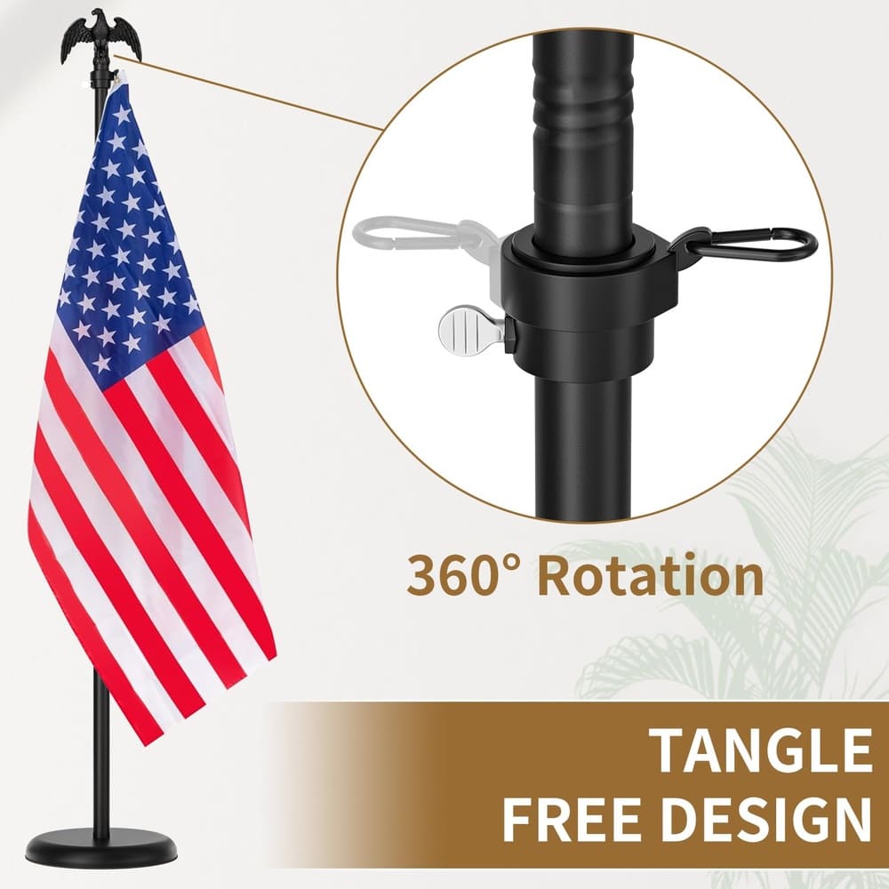 Aoibox 8 FT Indoor Flag Pole Kit with Adjustable Height Heavy Duty ...