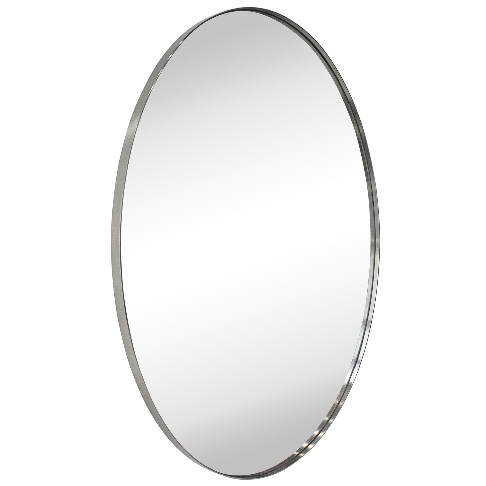TEHOME GC-0Y003 1" Oval Mirror 20-in x 30-in Framed Oval Bathroom Vanity Mirror ( Brushed Nickel )