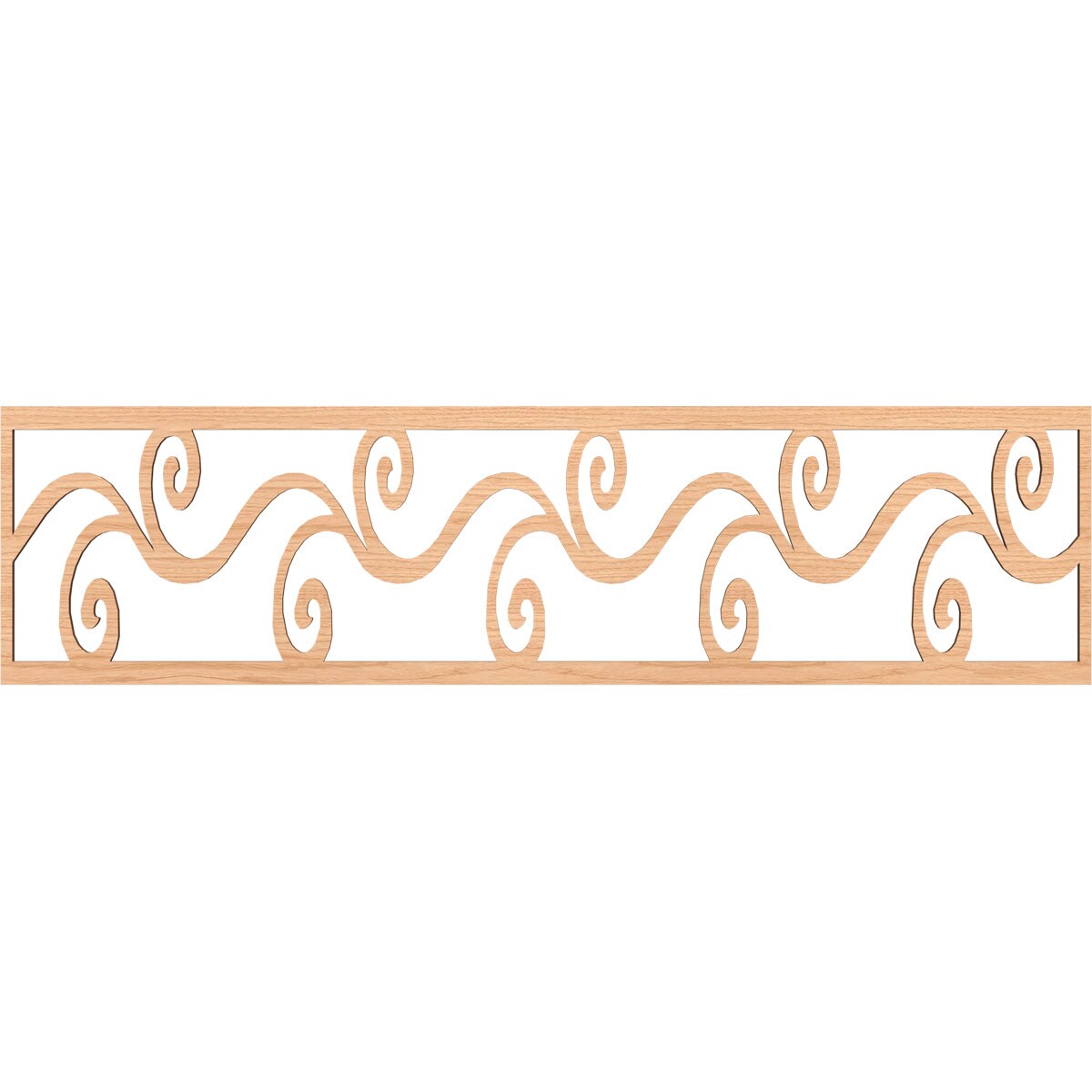 Ekena Millwork MLDA12X47TILHI Tilden Fretwork Flat Trim 12-in x 3.92-ft Hickory Brown Unfinished 2156742 Pierced Wall Panel Moulding