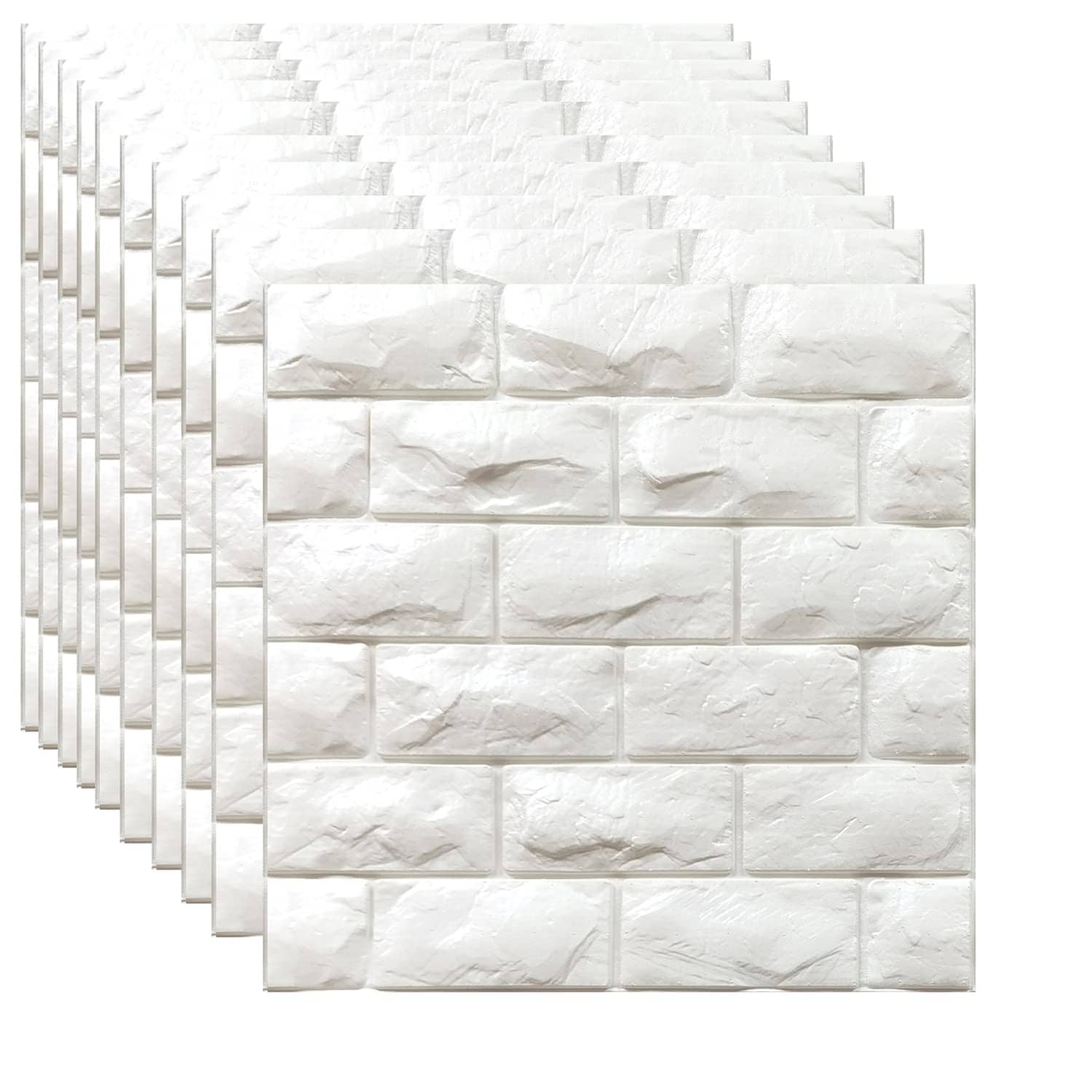 Aoibox  3D Peel and Stick Foam Brick Wall Panels 20 Piece Set for Bedroom Living Room and Kitchen Walls