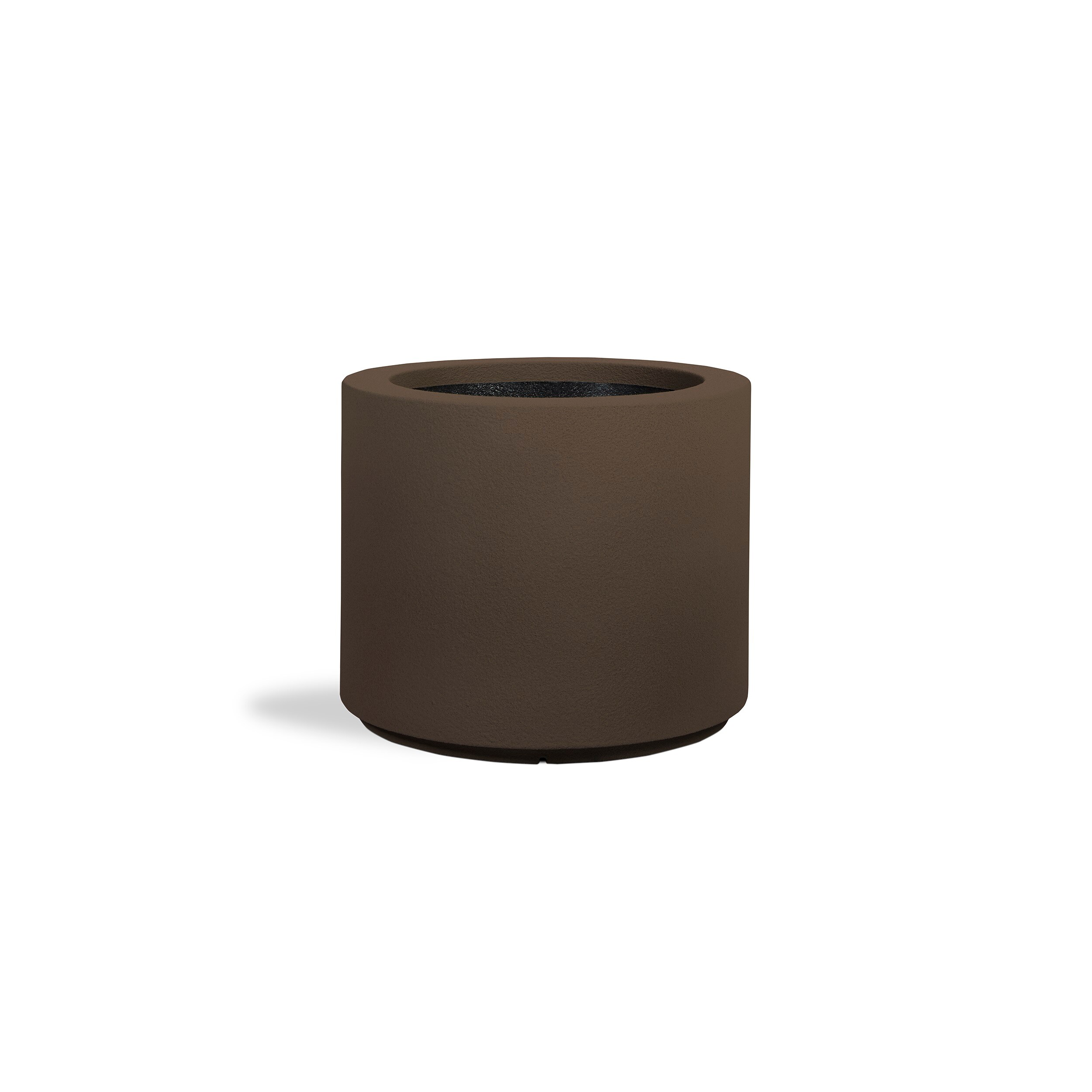 PolyStone Planters 4002 Round Extra Large Brown Mixed/Composite Contemporary/Modern Outdoor Planter with Drainage Holes