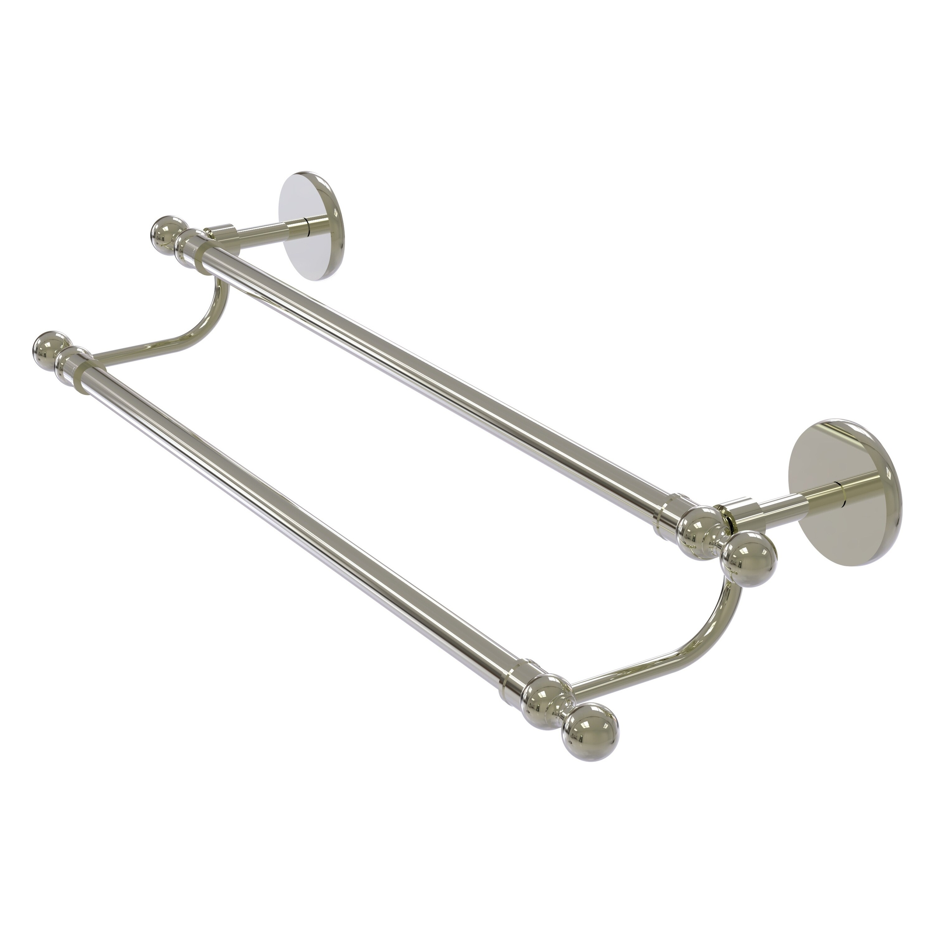 Allied Brass 1072/24-PNI Skyline 24-in double Polished Nickel Wall mount Double Towel Bar
